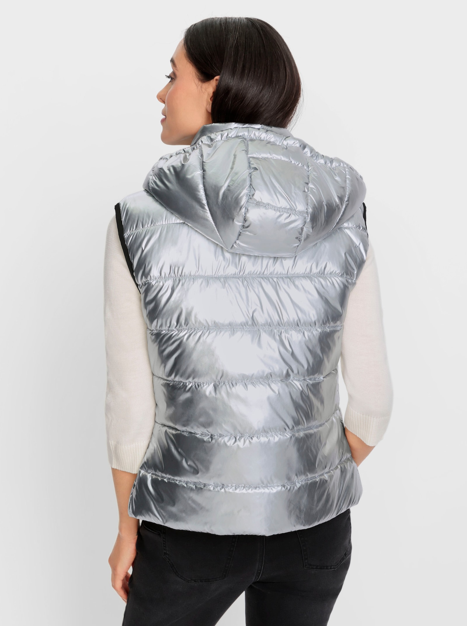 heine Gilet met wattering - zilverkleur