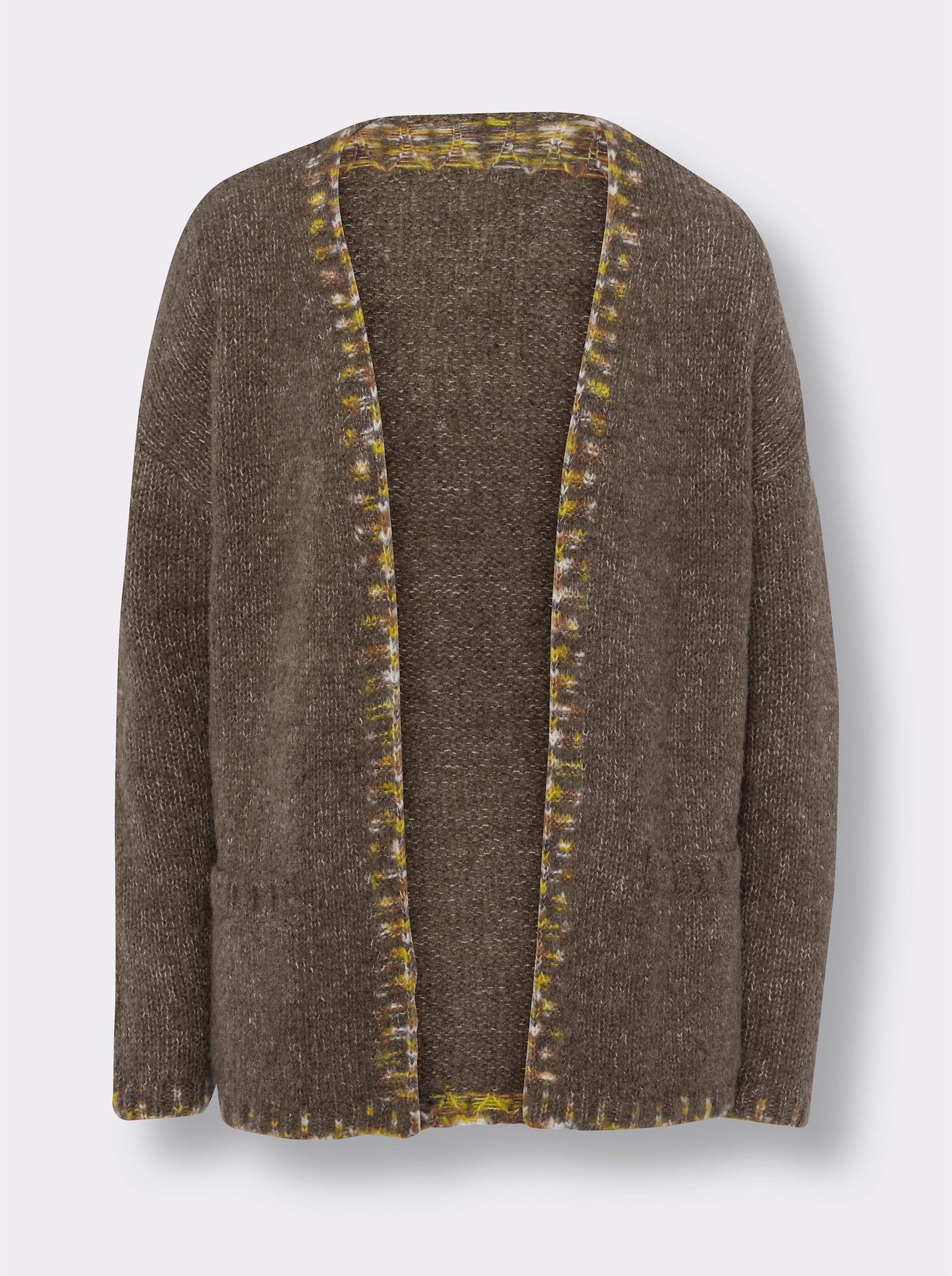 heine Vest in handgebreide look - donkertaupe/ecru gemêleerd