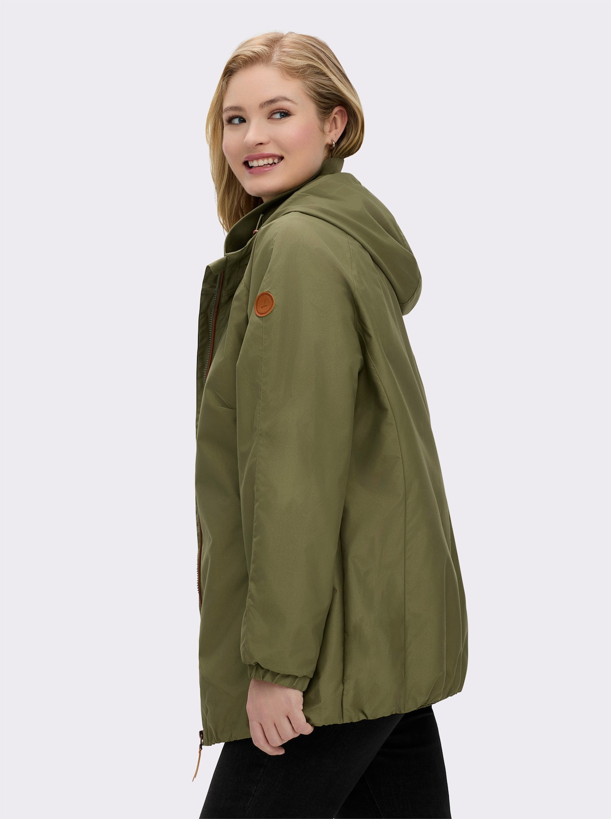 Übergangsjacke in Microfaser-Qualität - oliv