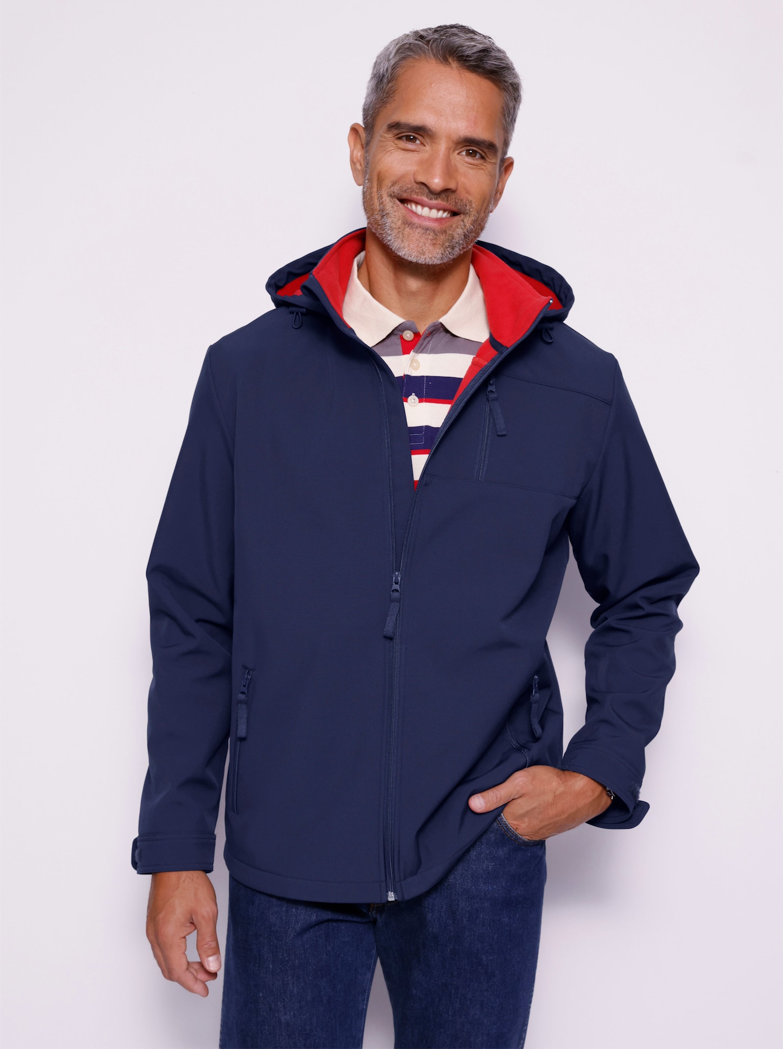 Softshelljacke mit Kapuze - marine