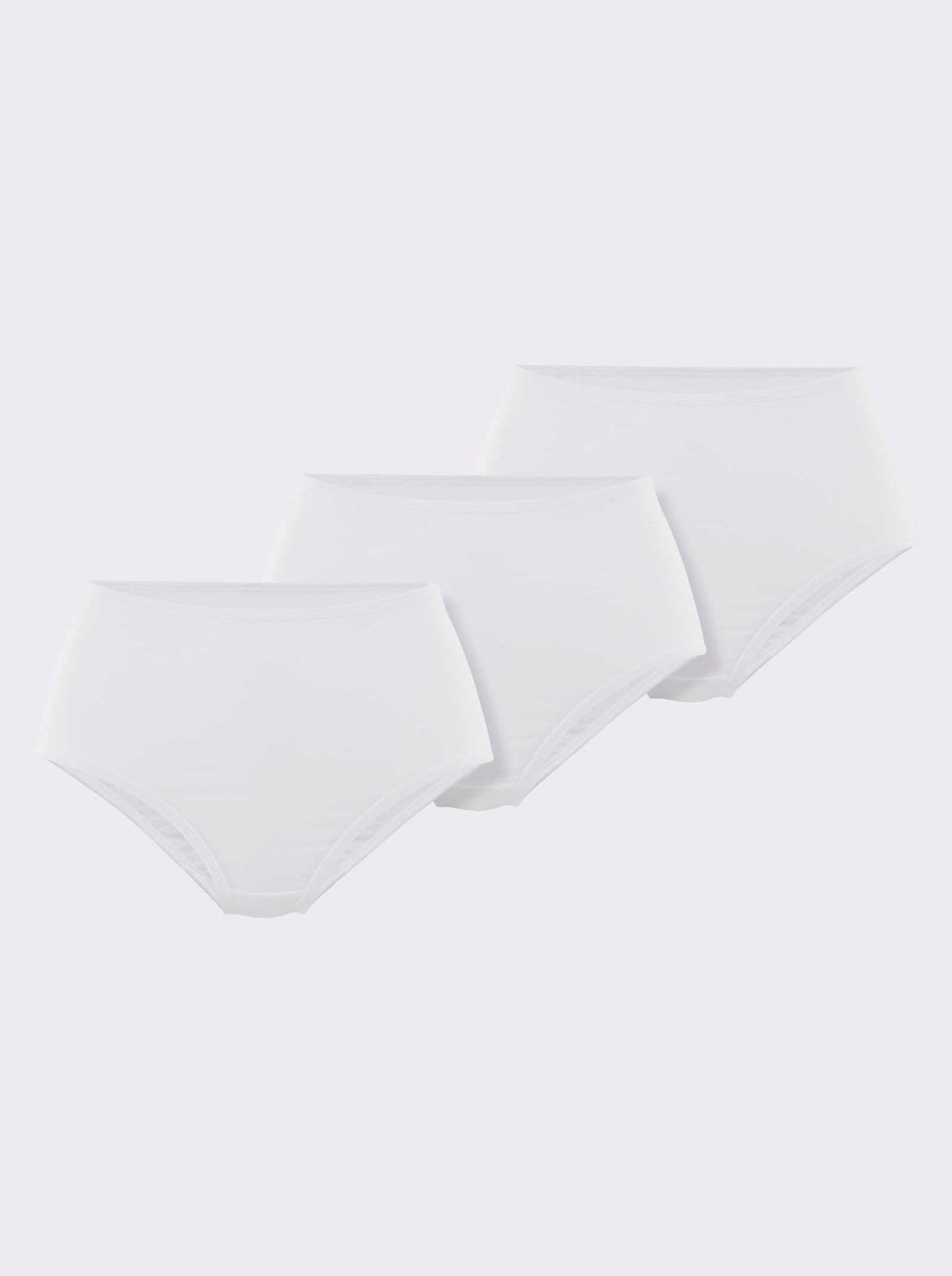 wäschepur Kalhotky s pasem a elastickými dolními lemy - 3 kusy bílá