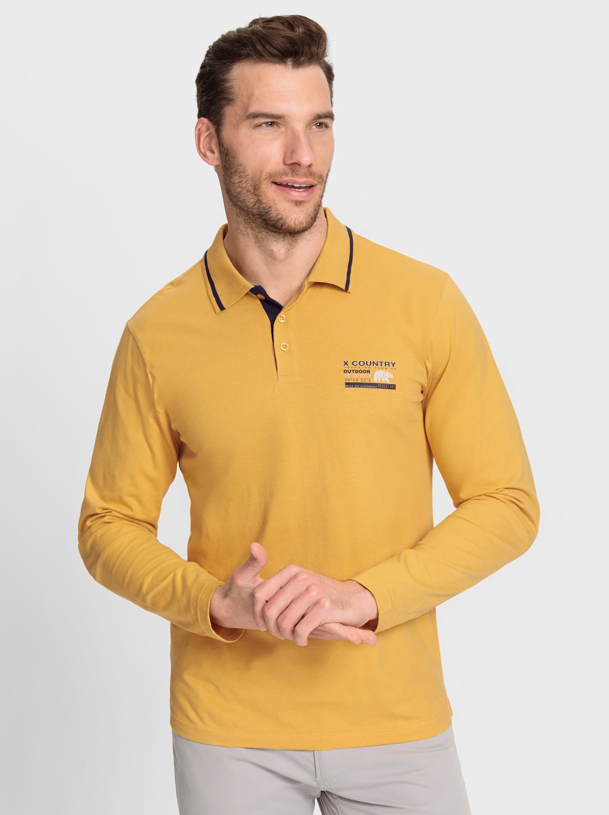 Catamaran Poloshirt met lange mouwen - oker