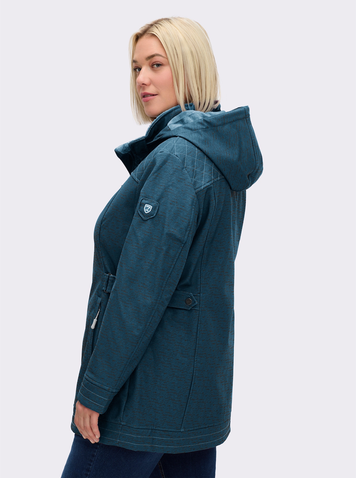 Softshelljacke - petrol-meliert