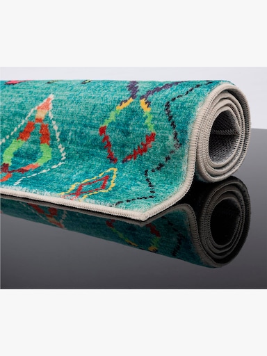 Theko Badematte - türkis-bunt