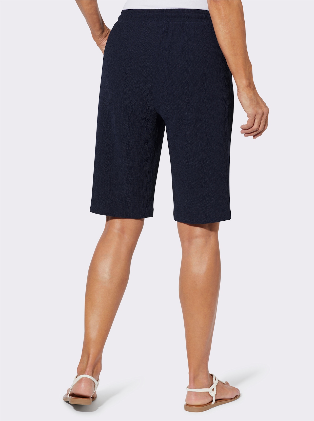 Bermudas in Crinkle-Qualität - marine