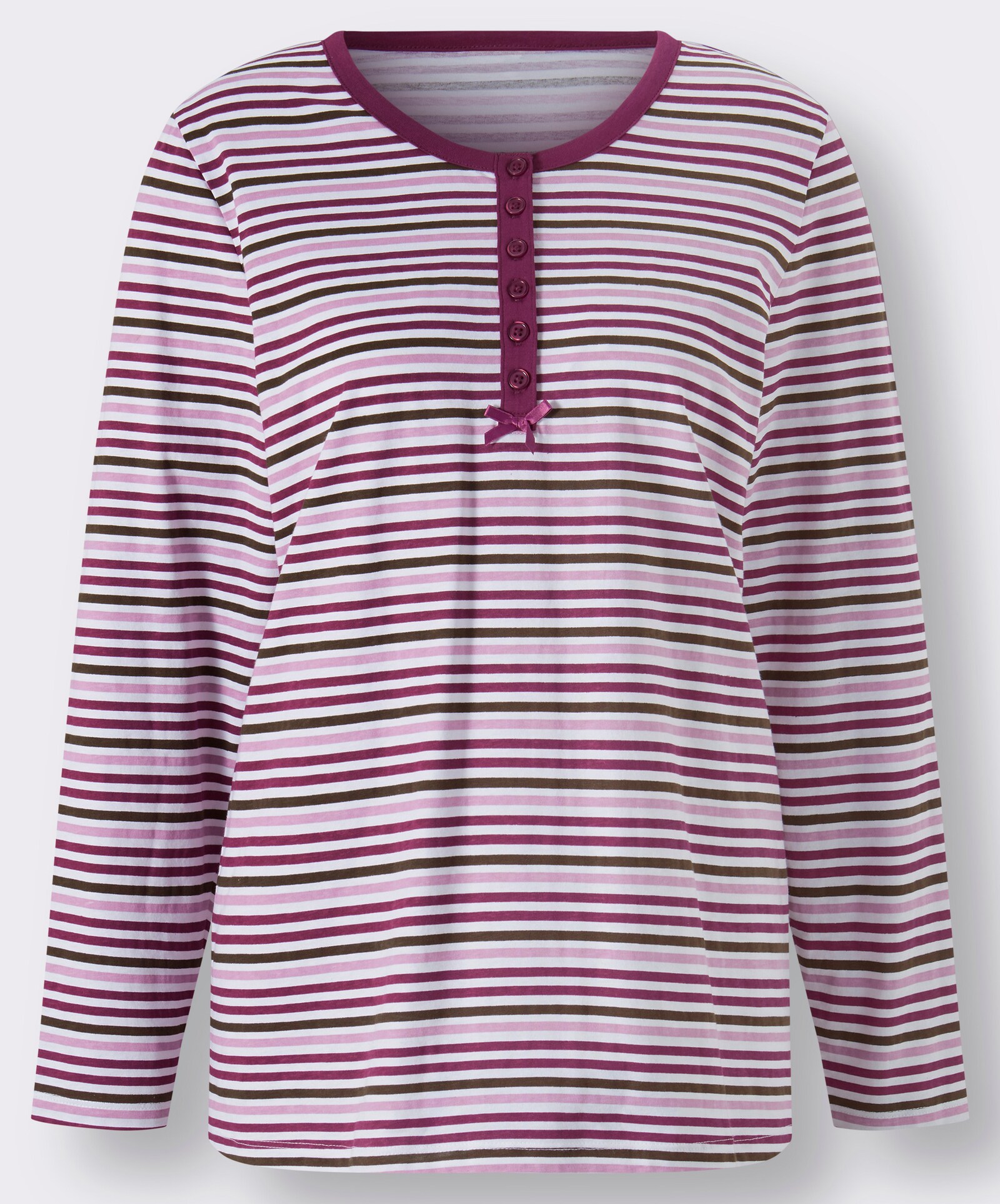 wäschepur Schlafanzüge aus reiner Baumwolle - malve+ malve-geringelt