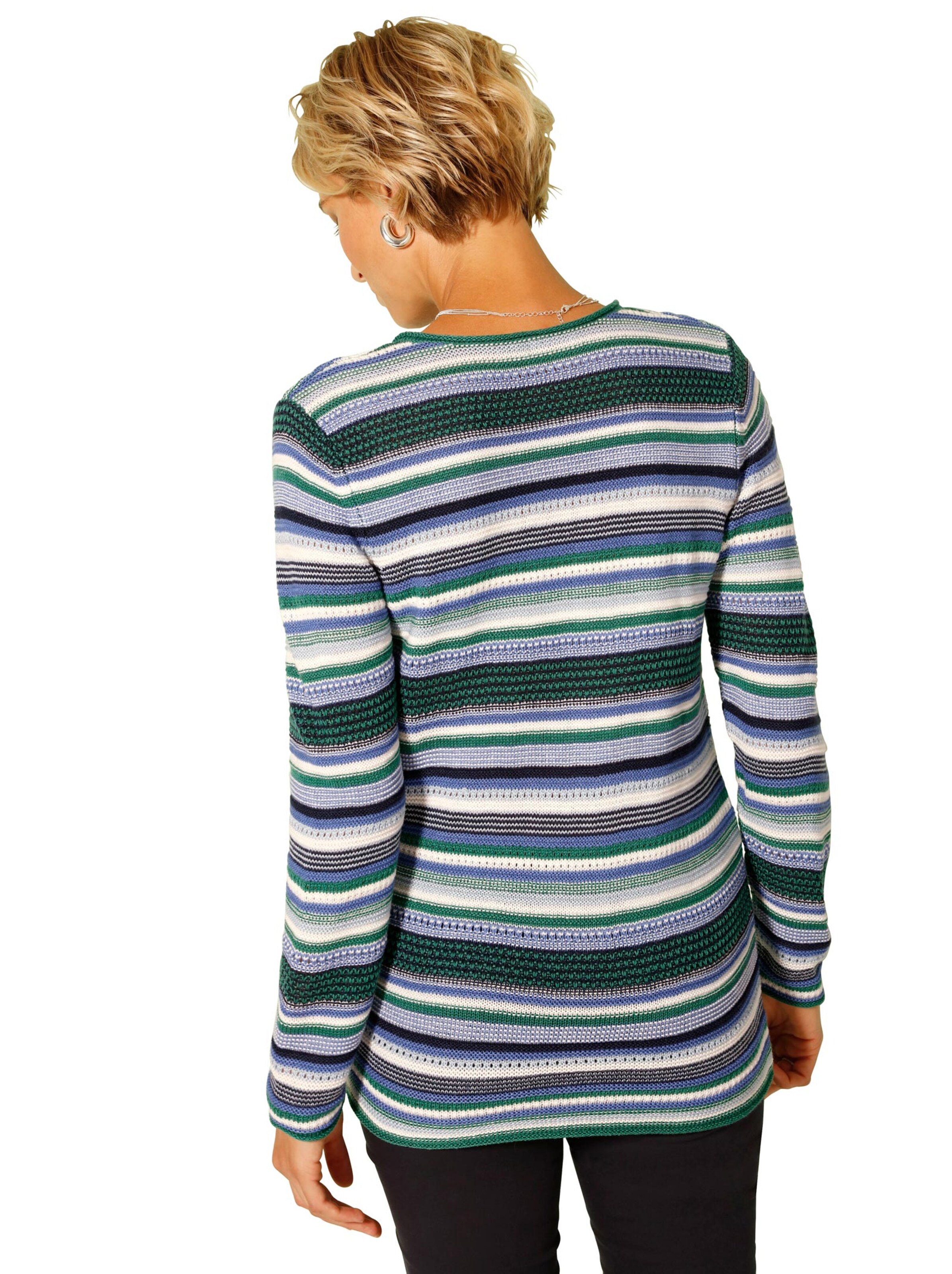 Pullover - grün-geringelt