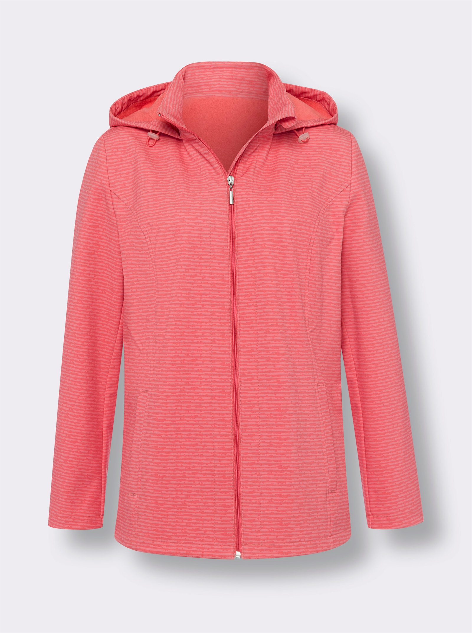 Softshelljacke innen weich angeraut - koralle-flamingo-bedruckt