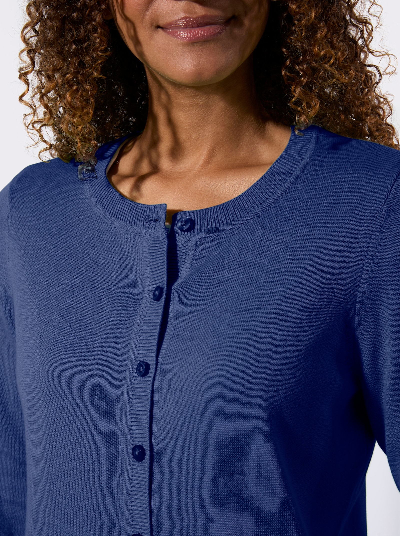 Cardigan met ribboorden - koningsblauw