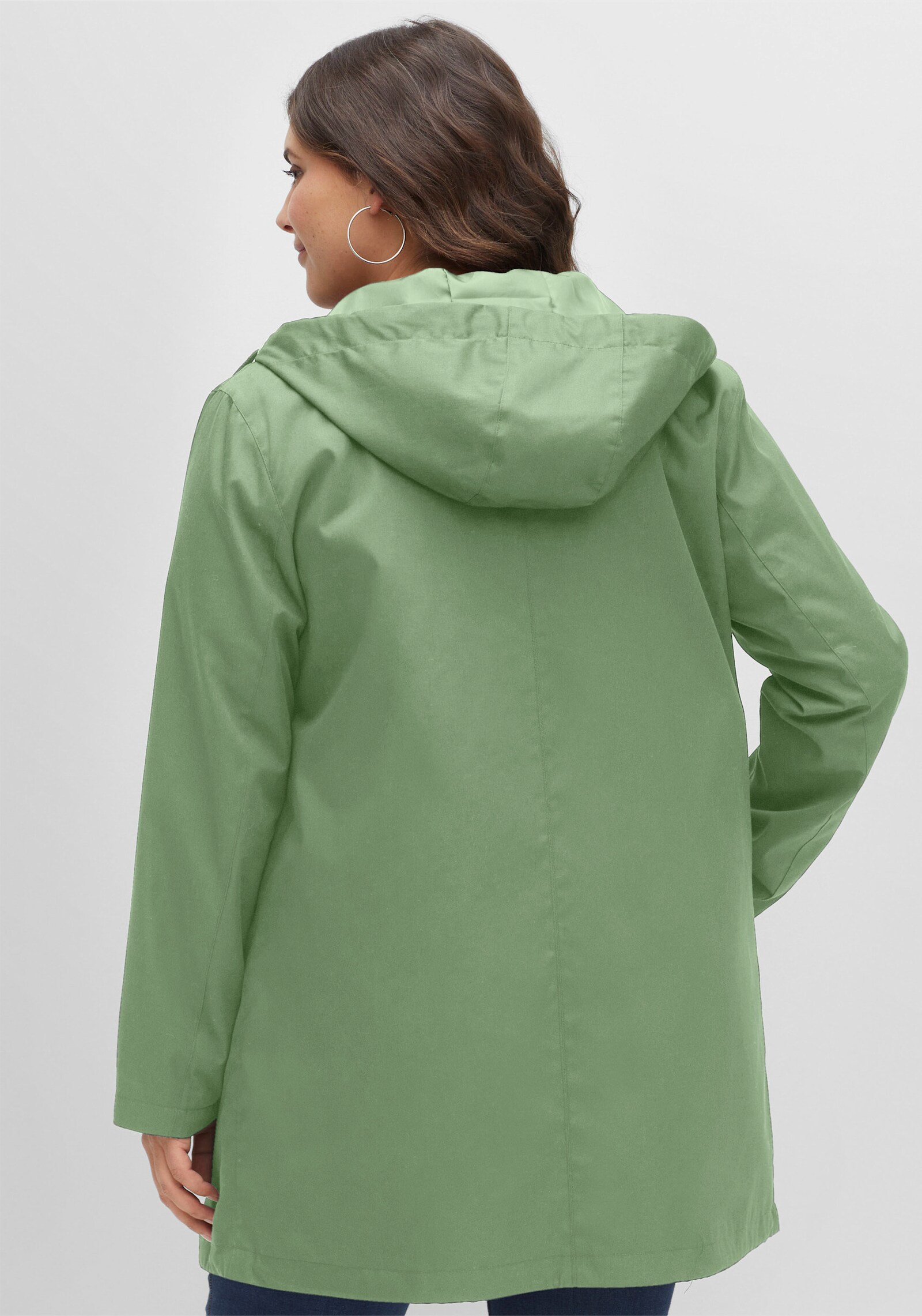 sheego Kapuzenjacke in A-Linie - eucalyptus