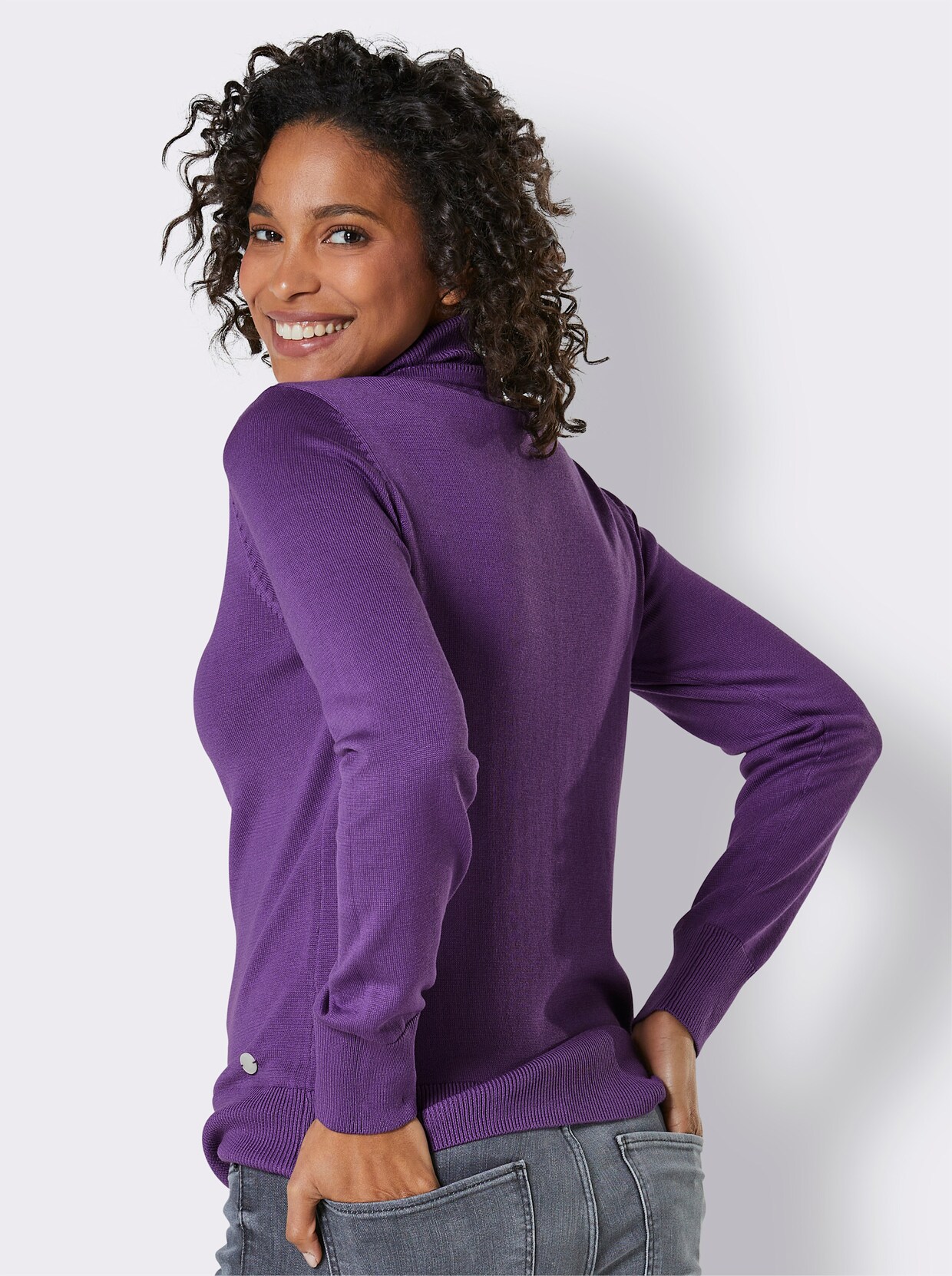 CREATION L PREMIUM Pull en tricot fin - lilas