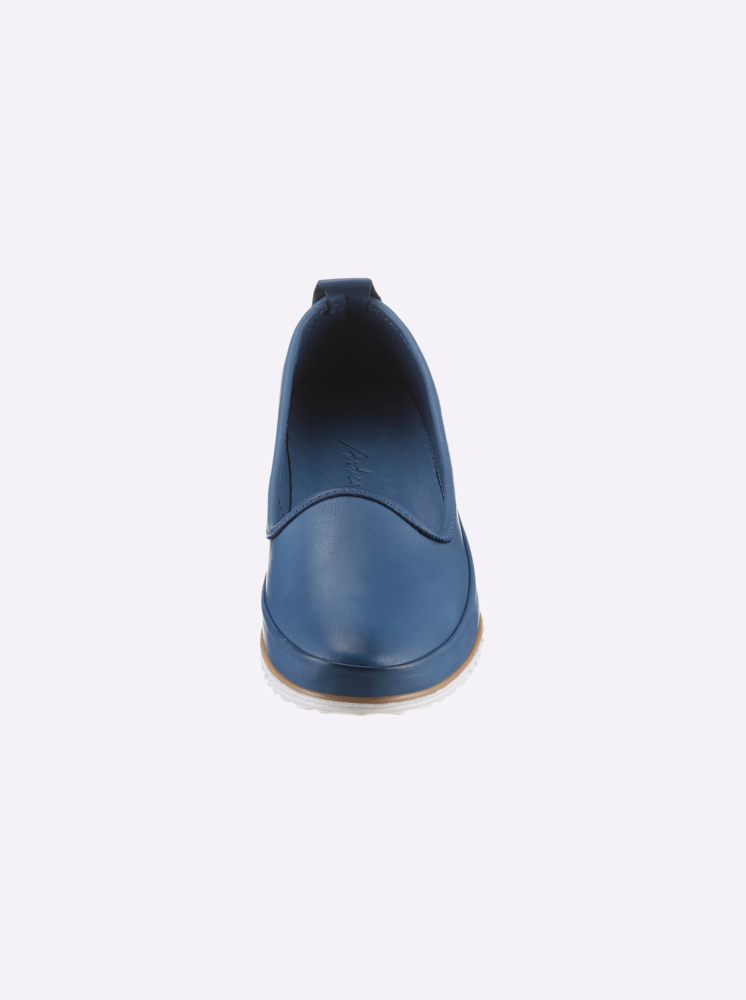 UV LED günstig Kaufen-Slipper in jeansblau von Andrea Conti. Slipper in jeansblau von Andrea Conti <![CDATA[Slipper Zuverlässiger Allrounder aus softem Rind-Glattleder, in sportlicher, flacher Form. Mit flexibler Laufsohle und Wechselfußbett. Futter und Innensohle: Leder.]]>