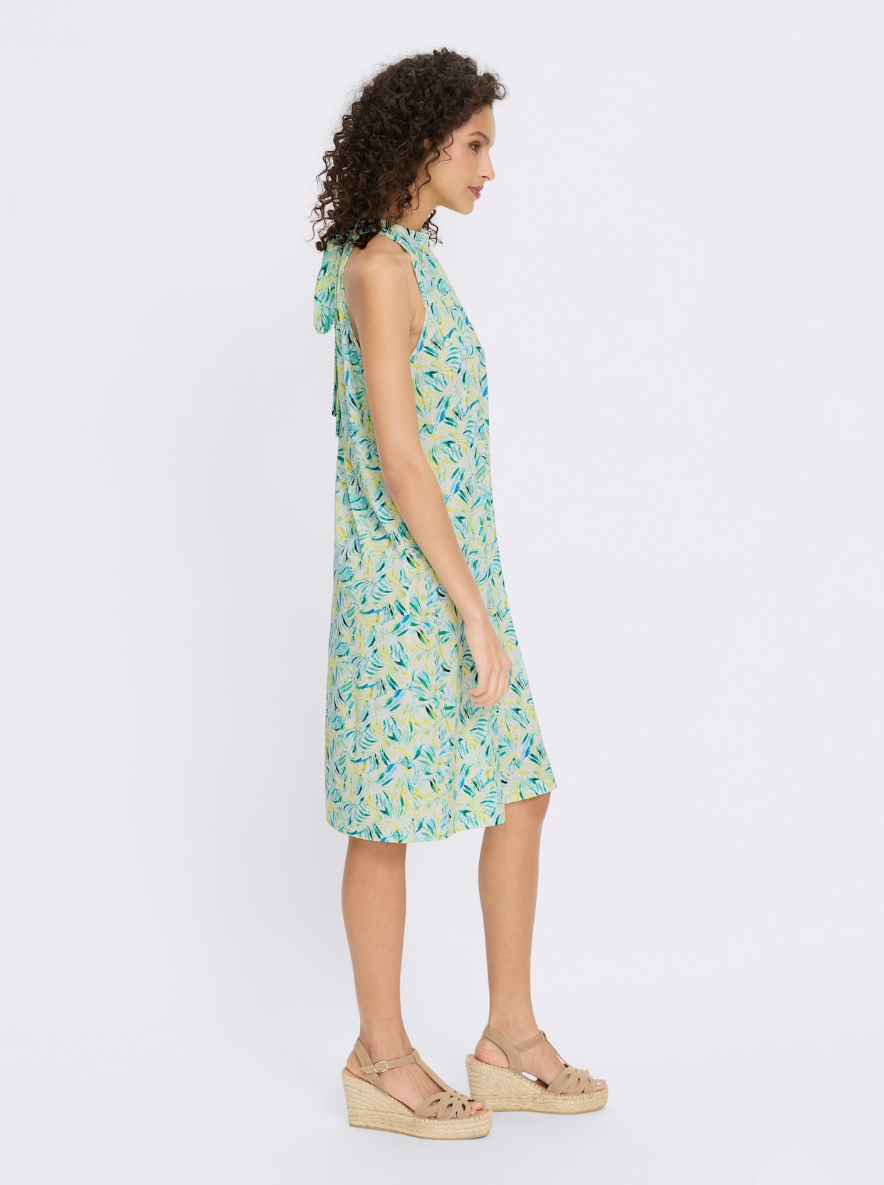heine Jerseykleid - limone-türkis-bedruckt