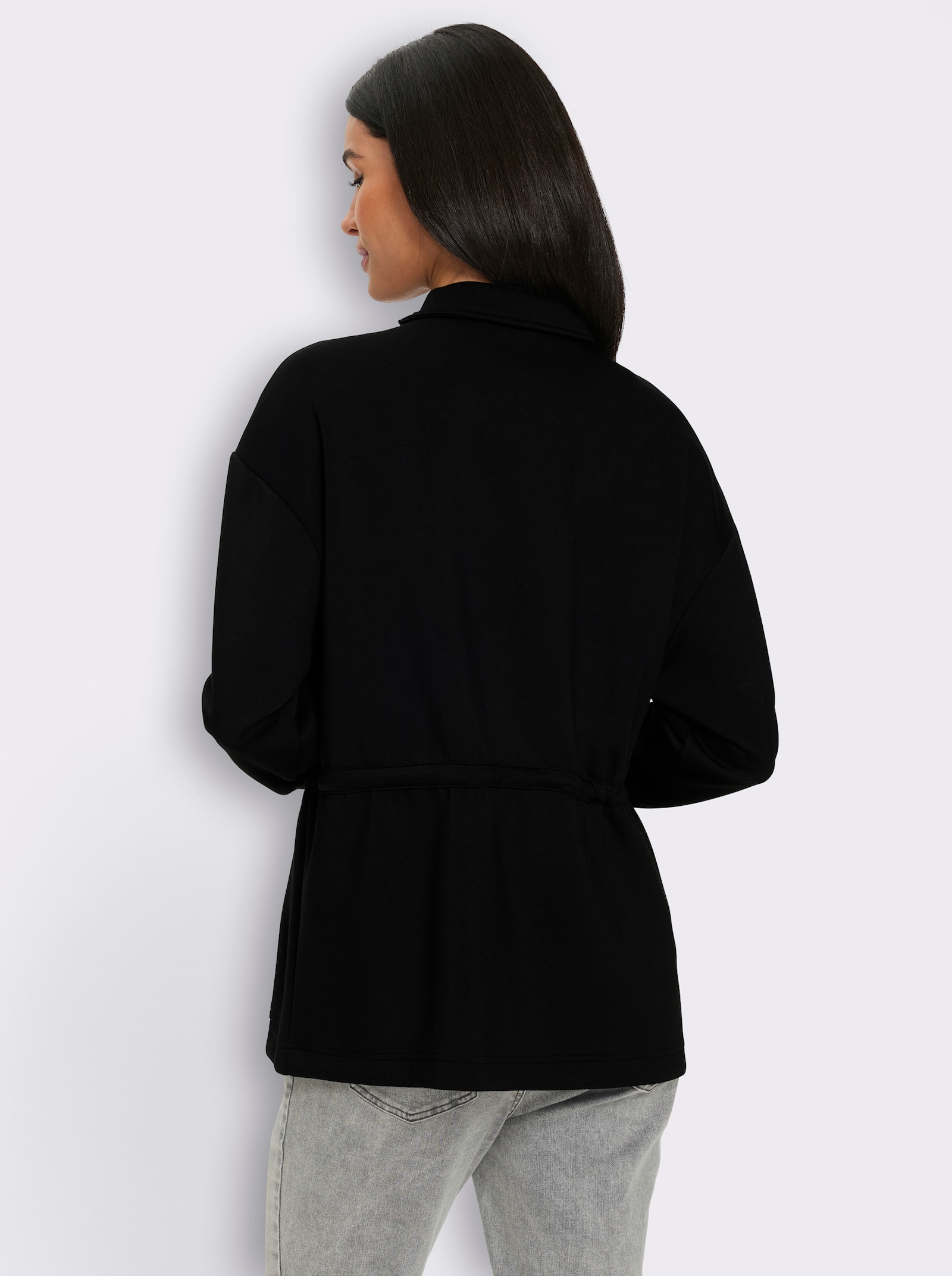 heine Jacke mit Tunnelzug in der Taille - schwarz