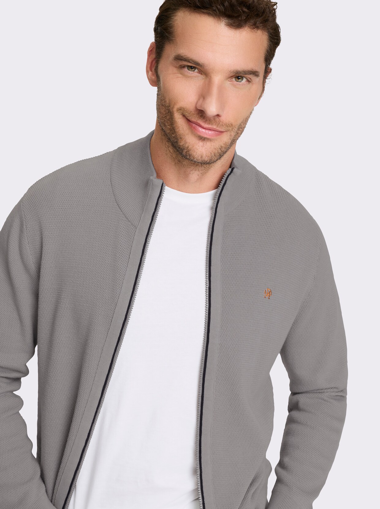 Marco Donati Shirtjacke - steingrau-marine