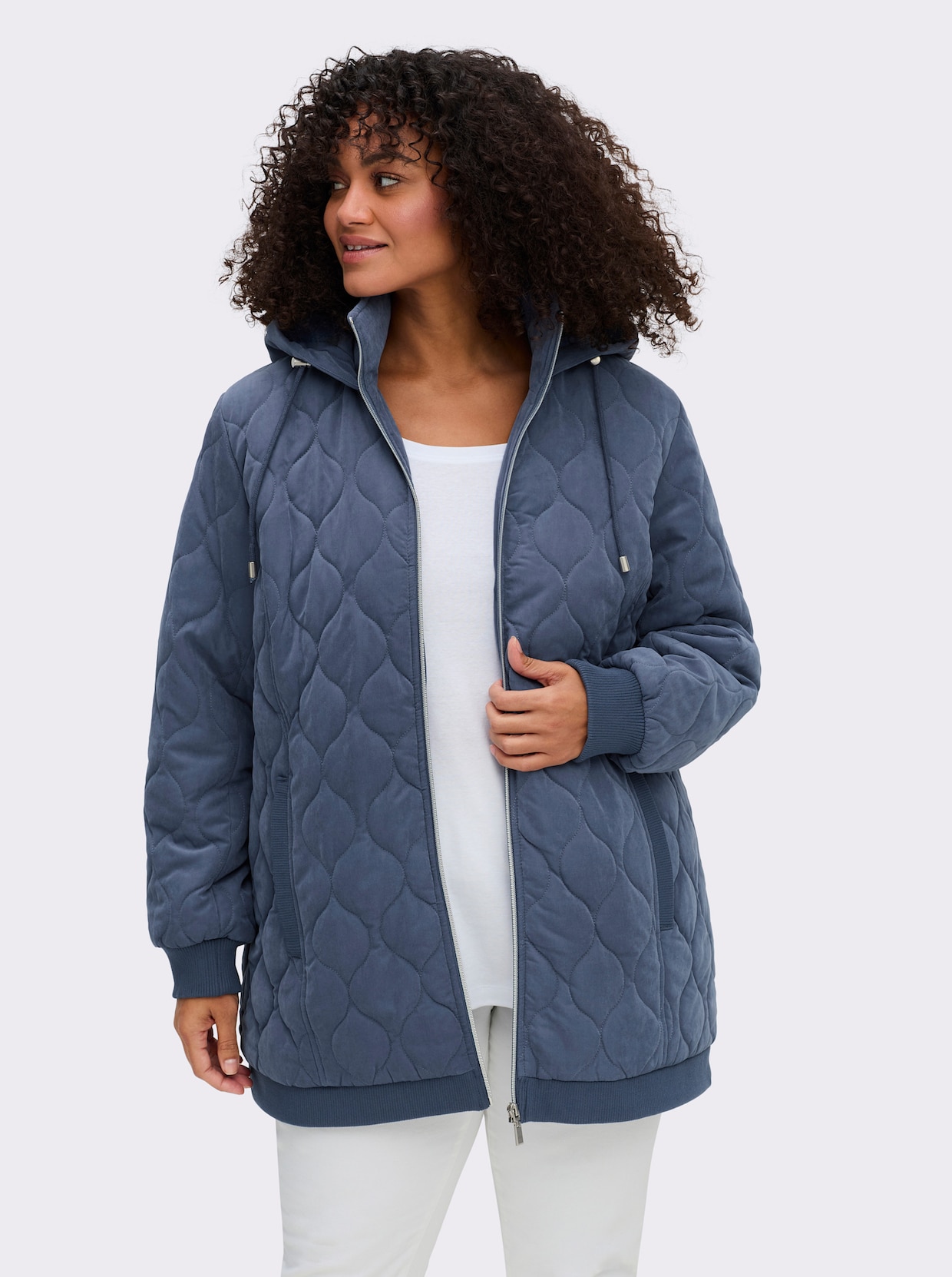 sheego Blousonjacke - rauchblau