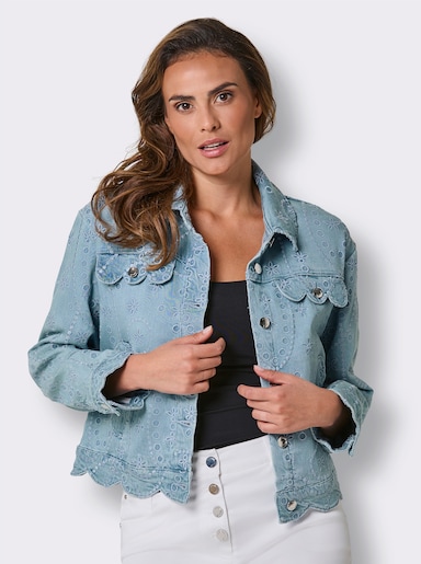 CREATION L PREMIUM Jeansjacke mit Stickerei - blue-bleached