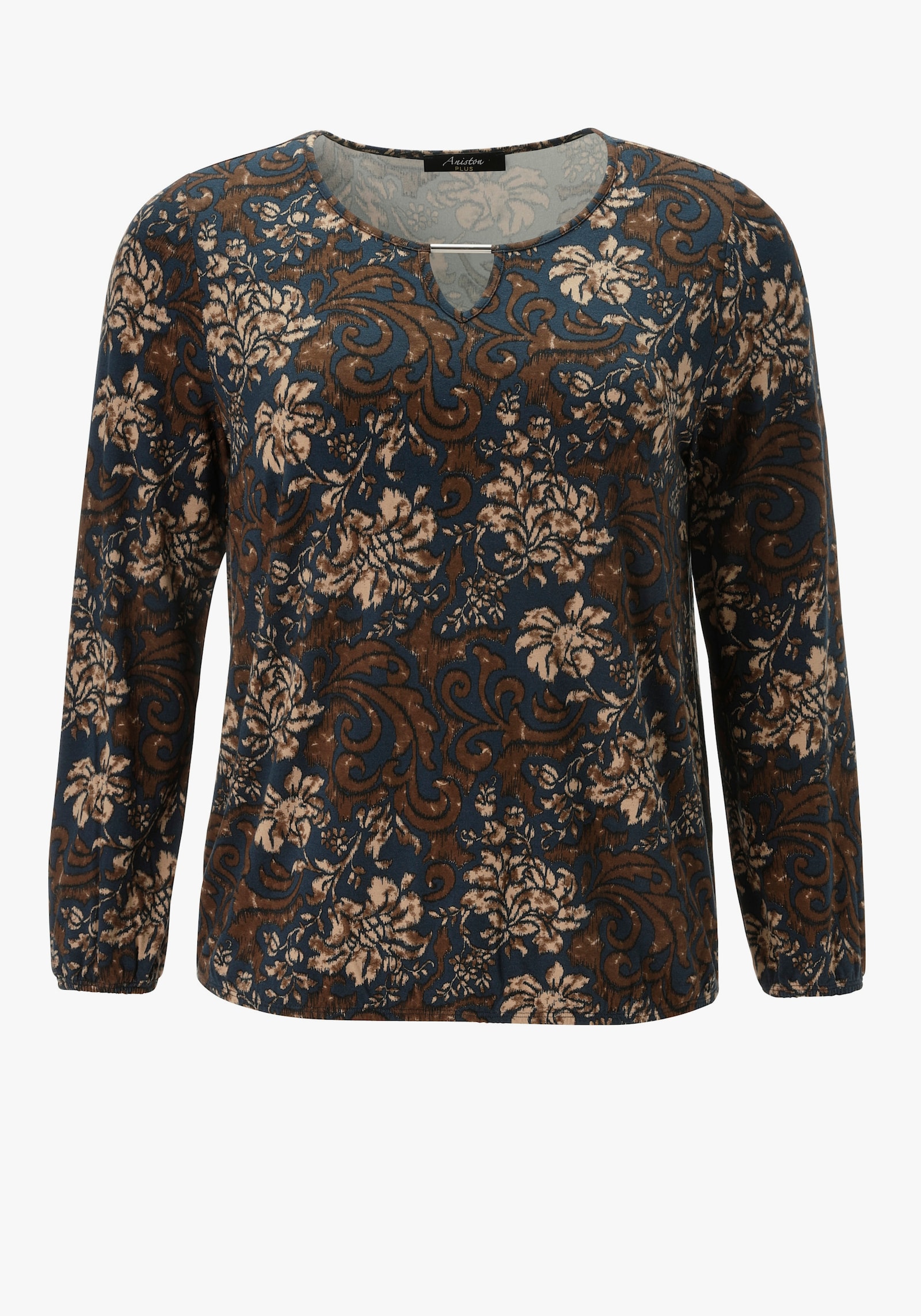 Aniston PLUS Langarmshirt - marine-braun-beige