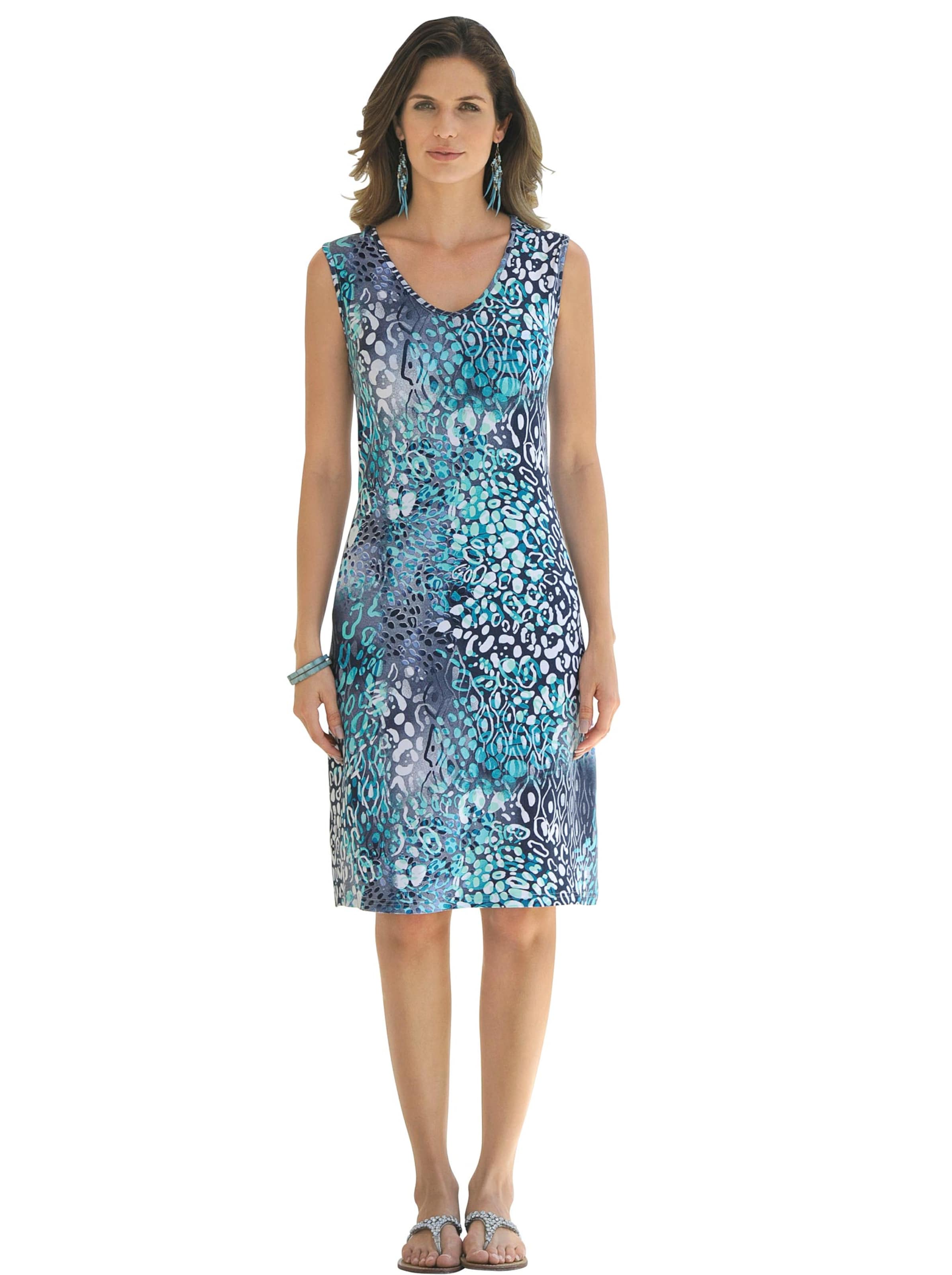 Sommerkleid - marine-türkis-bedruckt