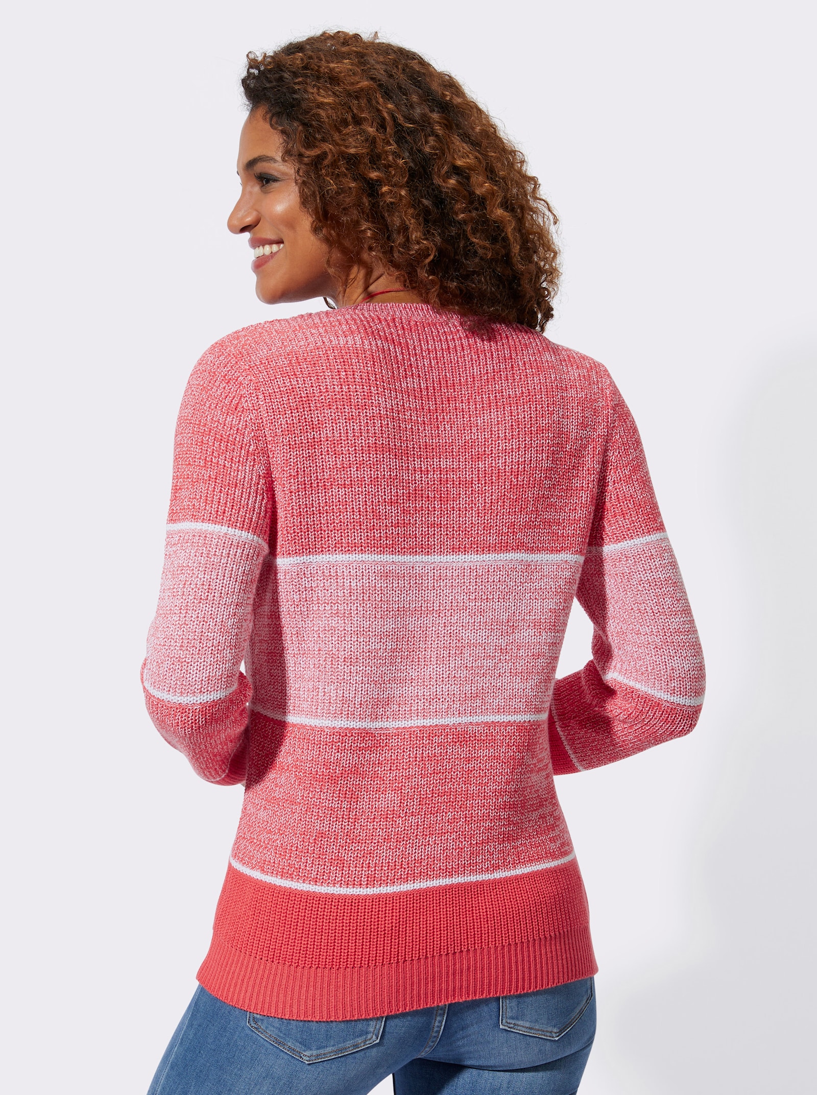 Pullover in Melange-Optik - hummer-weiss-meliert