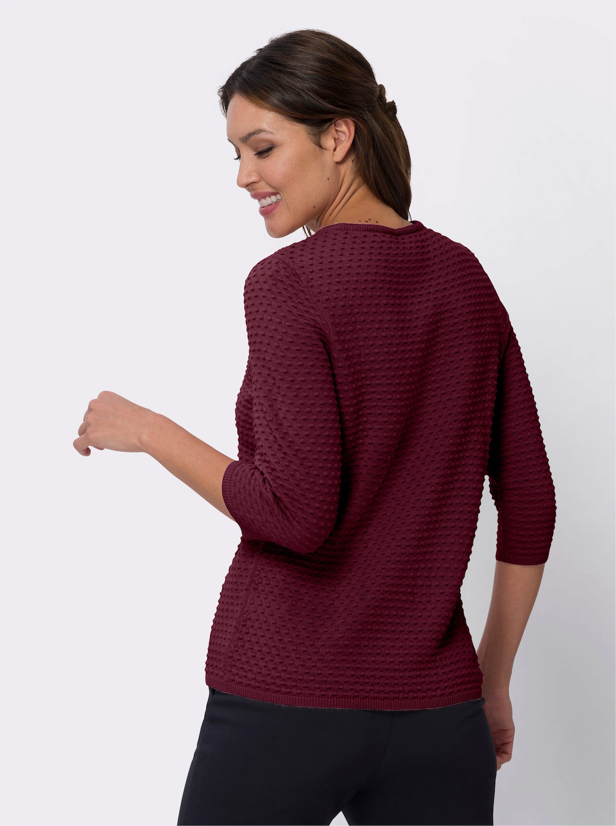 Pullover met ronde hals - bordeaux