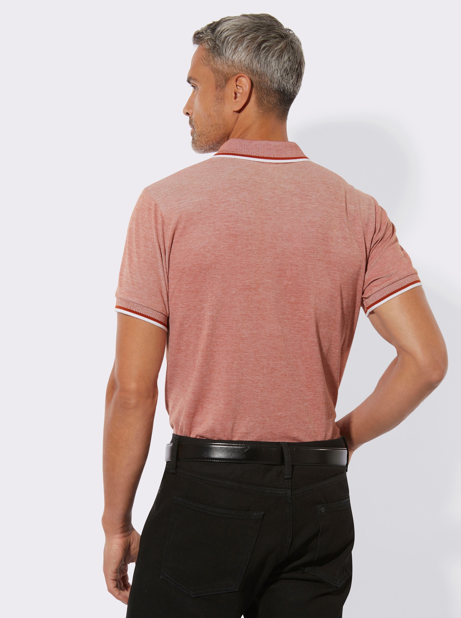 Poloshirt van piqué. - roestrood