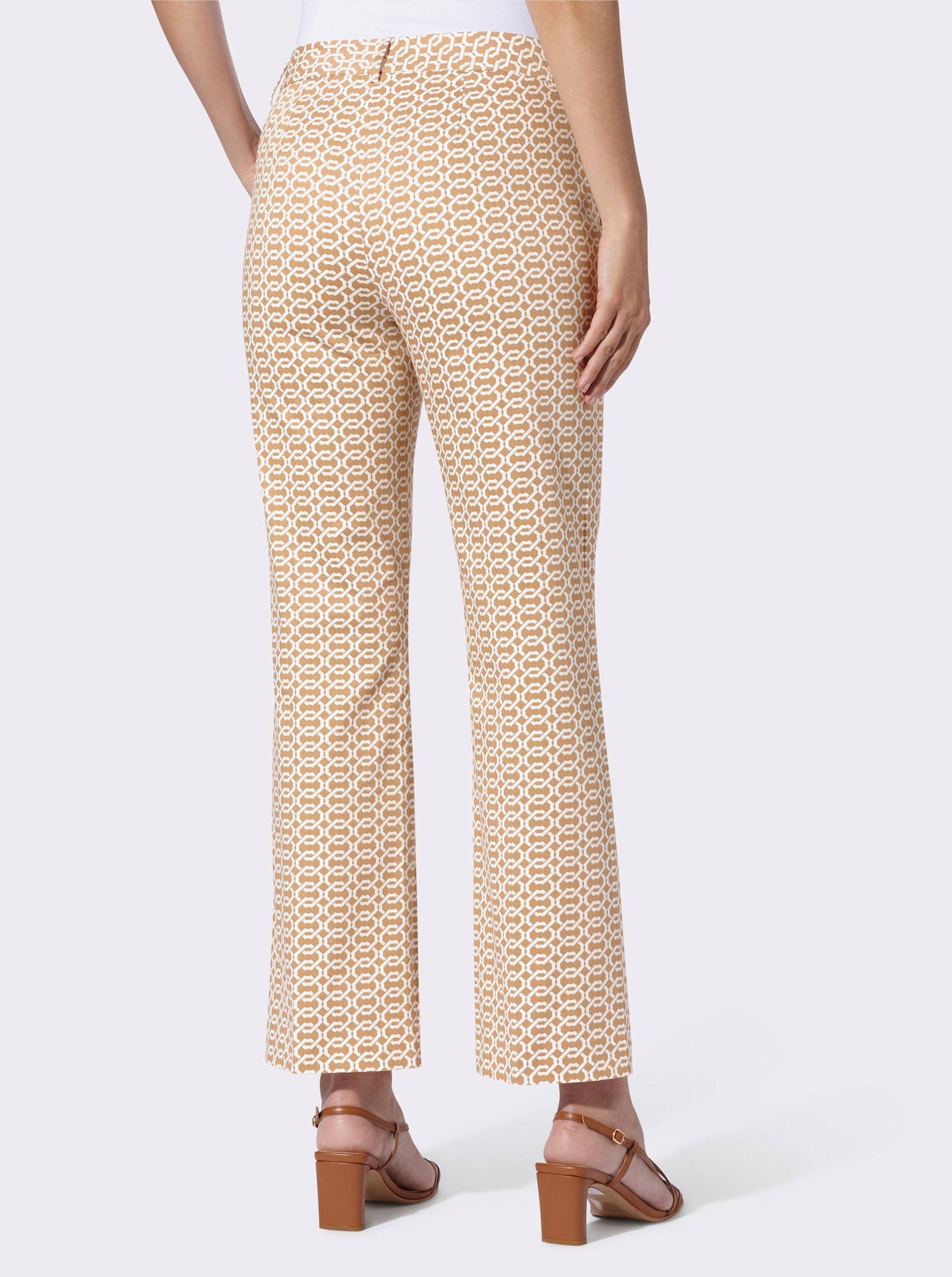 heine Druckhose - camel-ecru-bedruckt