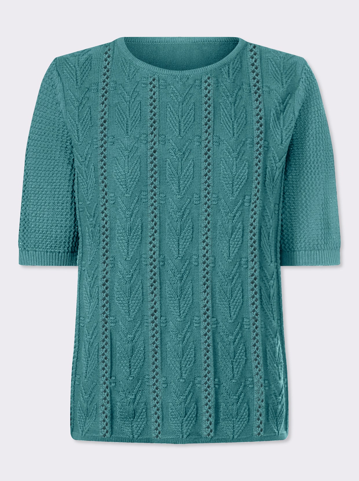 Ajourpullover aus reiner Baumwolle - ozean