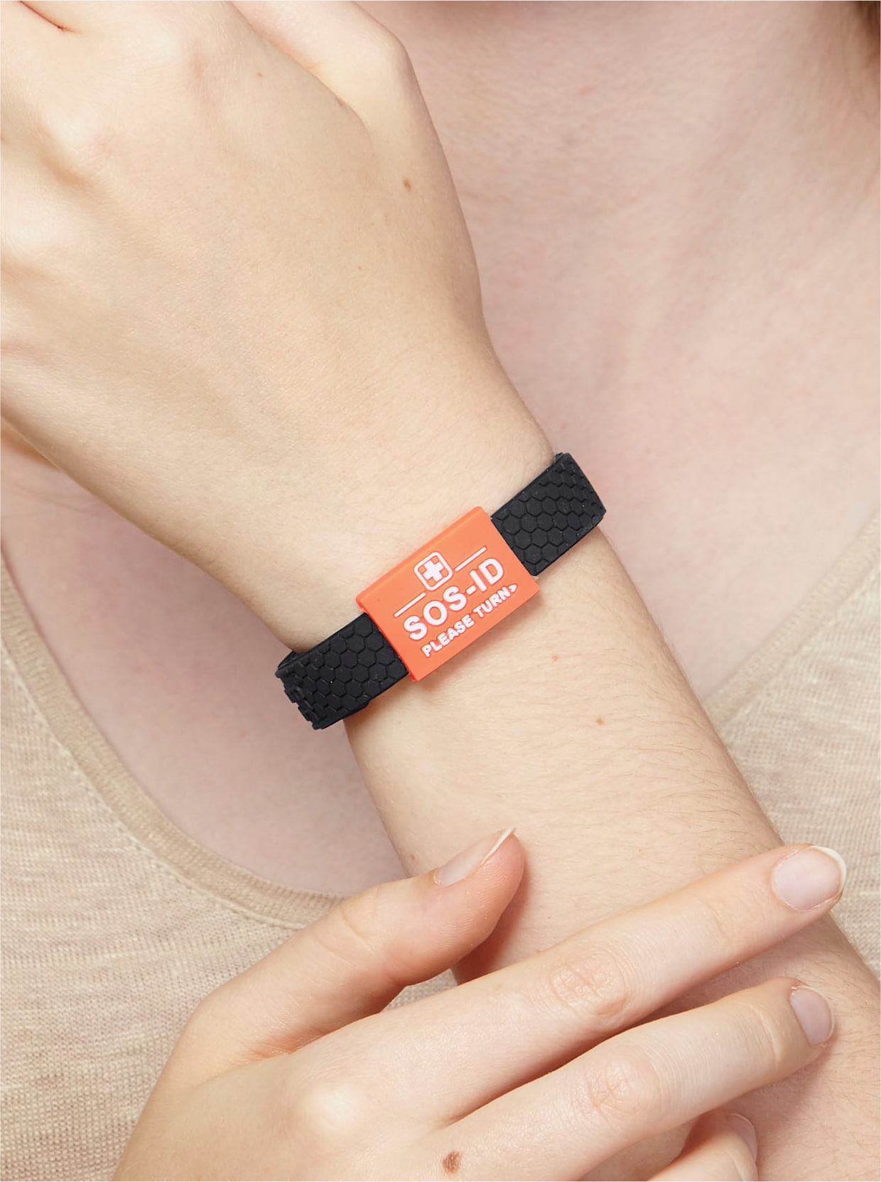 SOS-armband - zwart