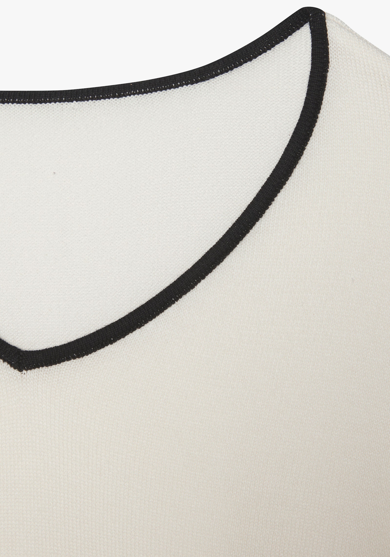 Vivance V-Ausschnitt-Pullover - weiss-schwarz