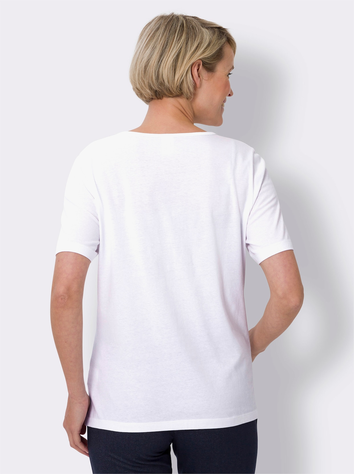 Shirt met korte mouwen - wit/marine