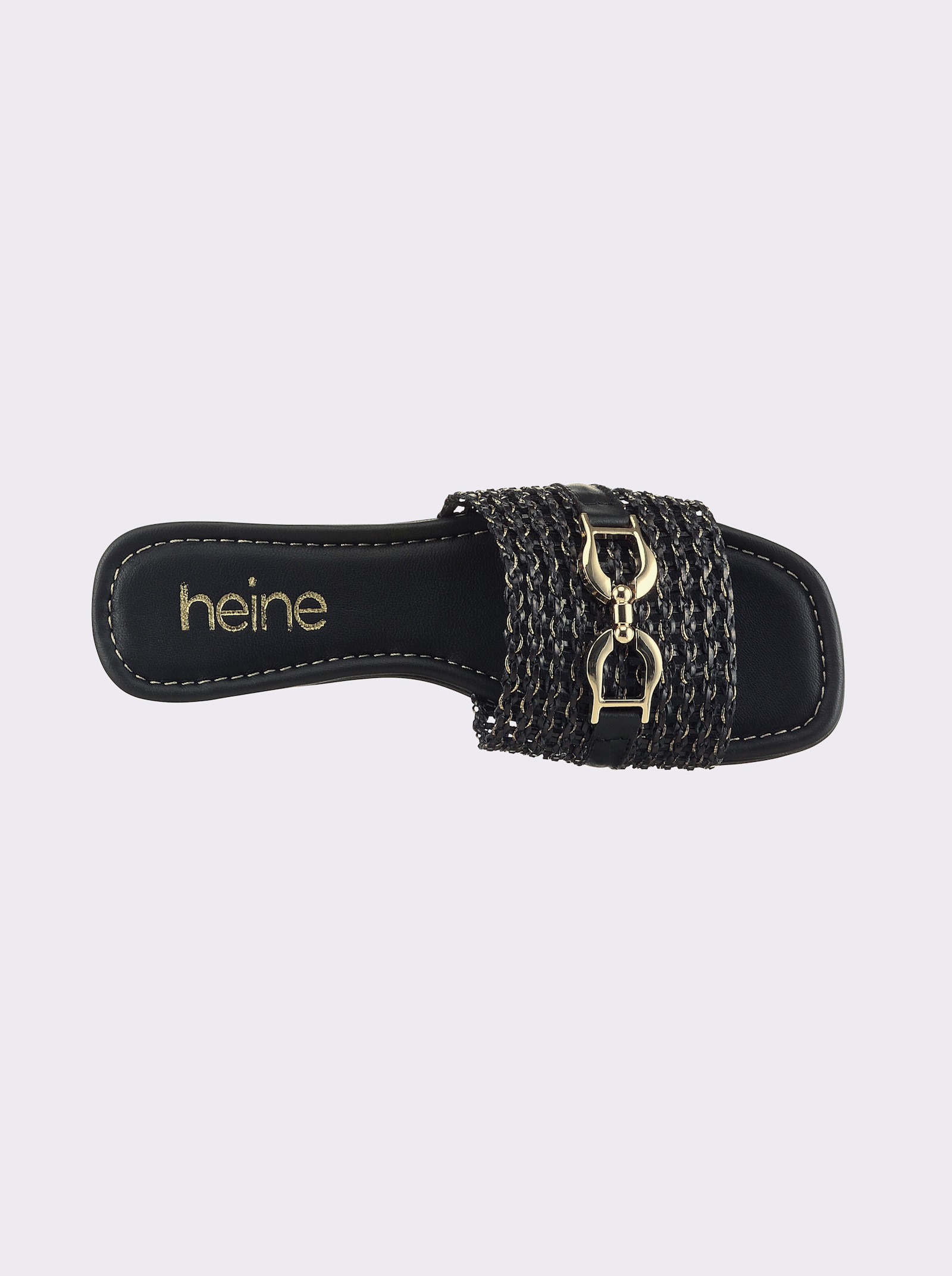 heine slippers - zwart/goudkleur