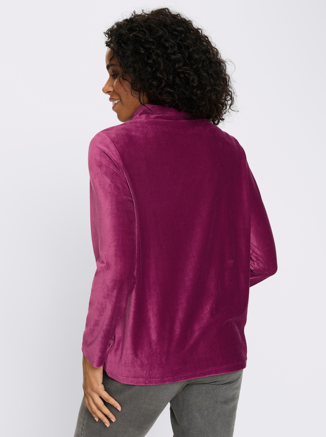 Shirt met lange mouwen van ribcord - malve