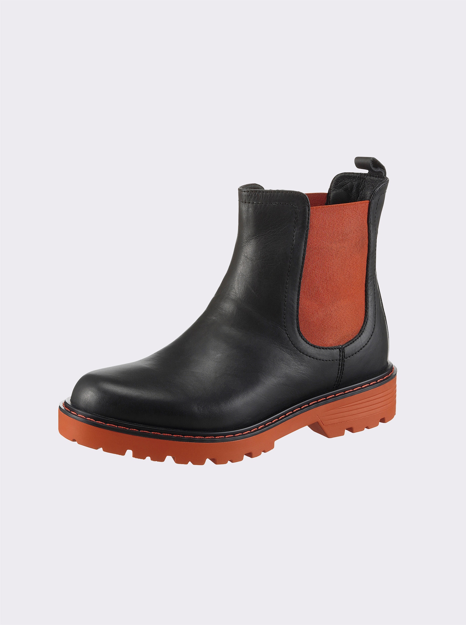 heine Stiefelette - schwarz-orange