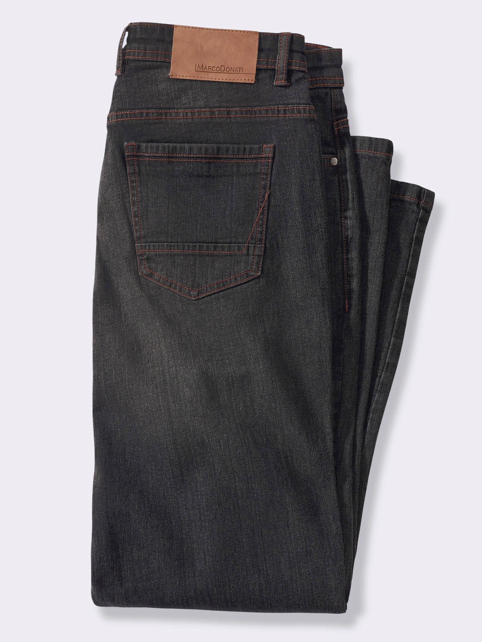 Marco Donati 5-Pocket-Jeans mit Used-Effekt - black denim