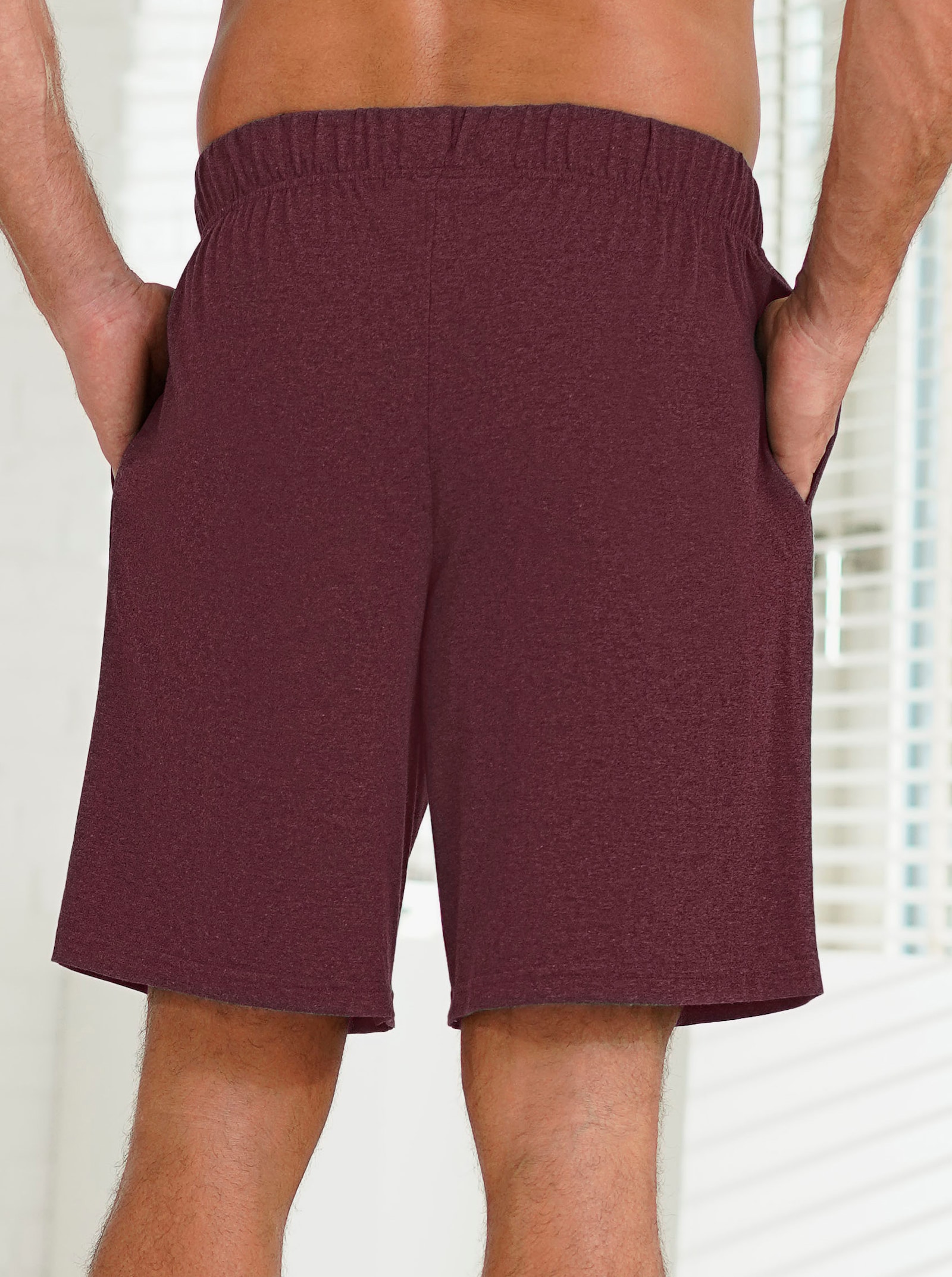 wäschepur men Hose kurz - bordeaux + schwarz