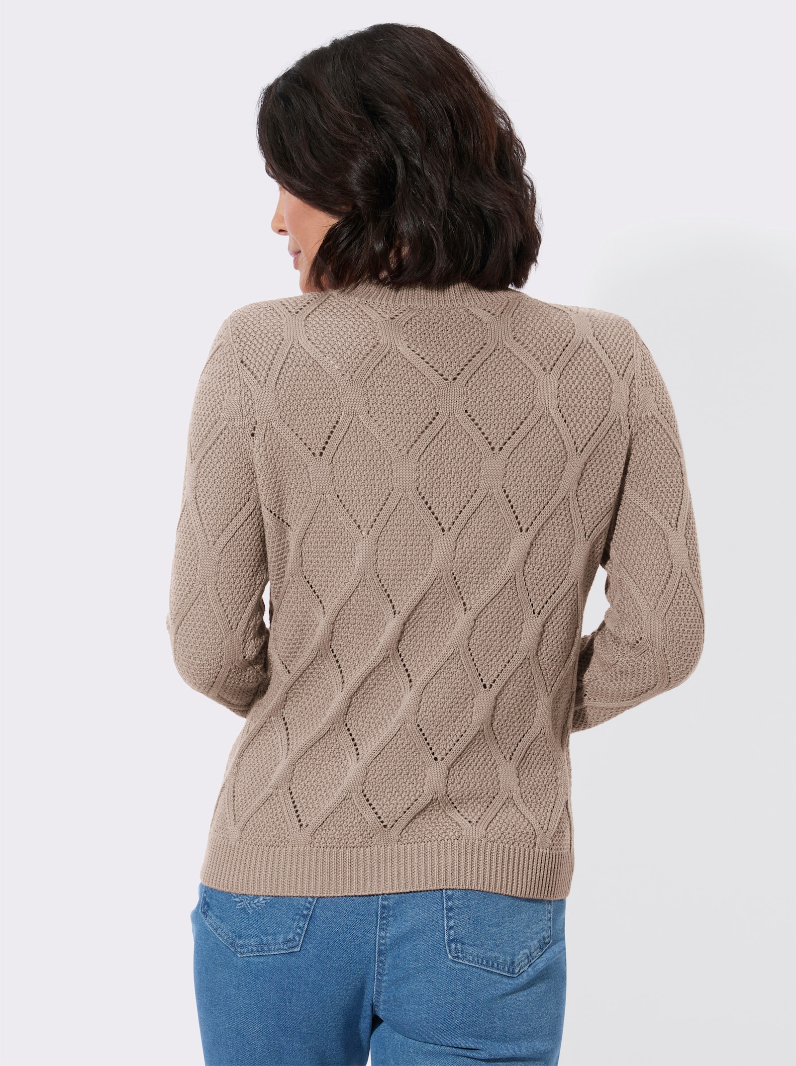 Stehkragenpullover - sesam