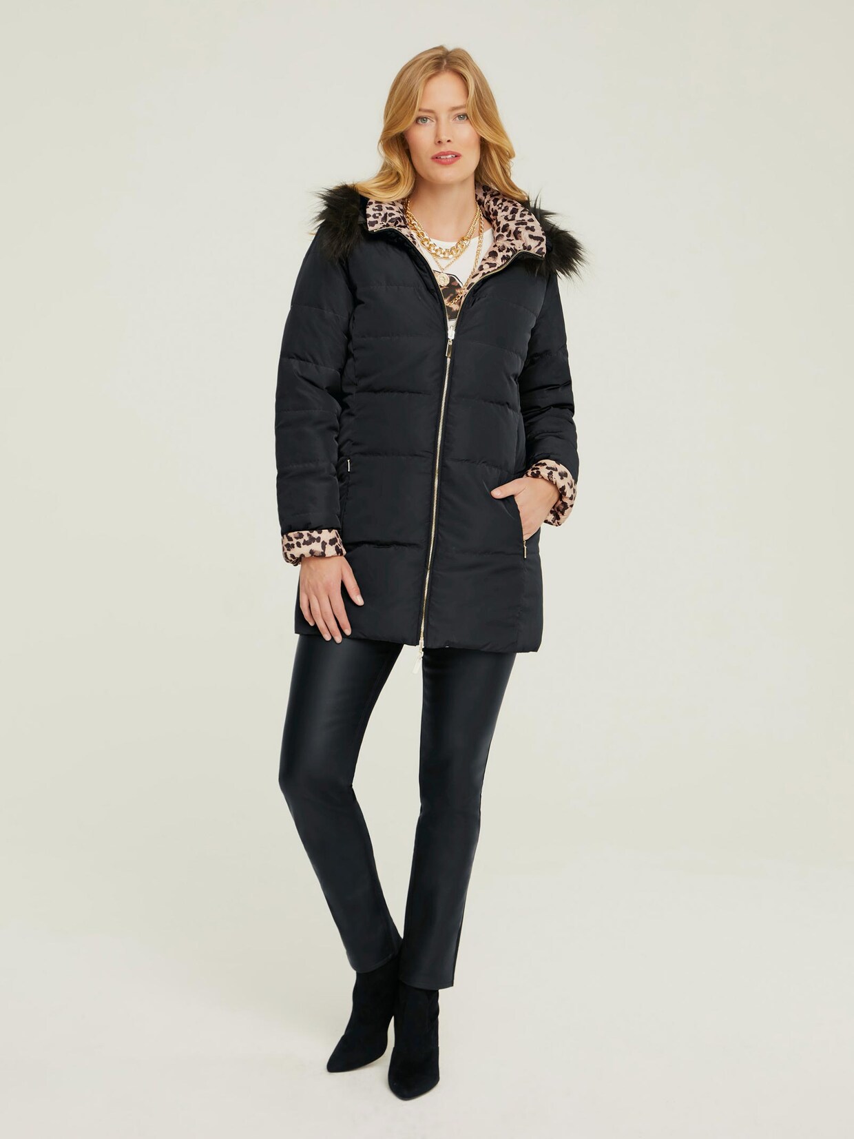 Ashley Brooke Steppjacke - beige-schwarz