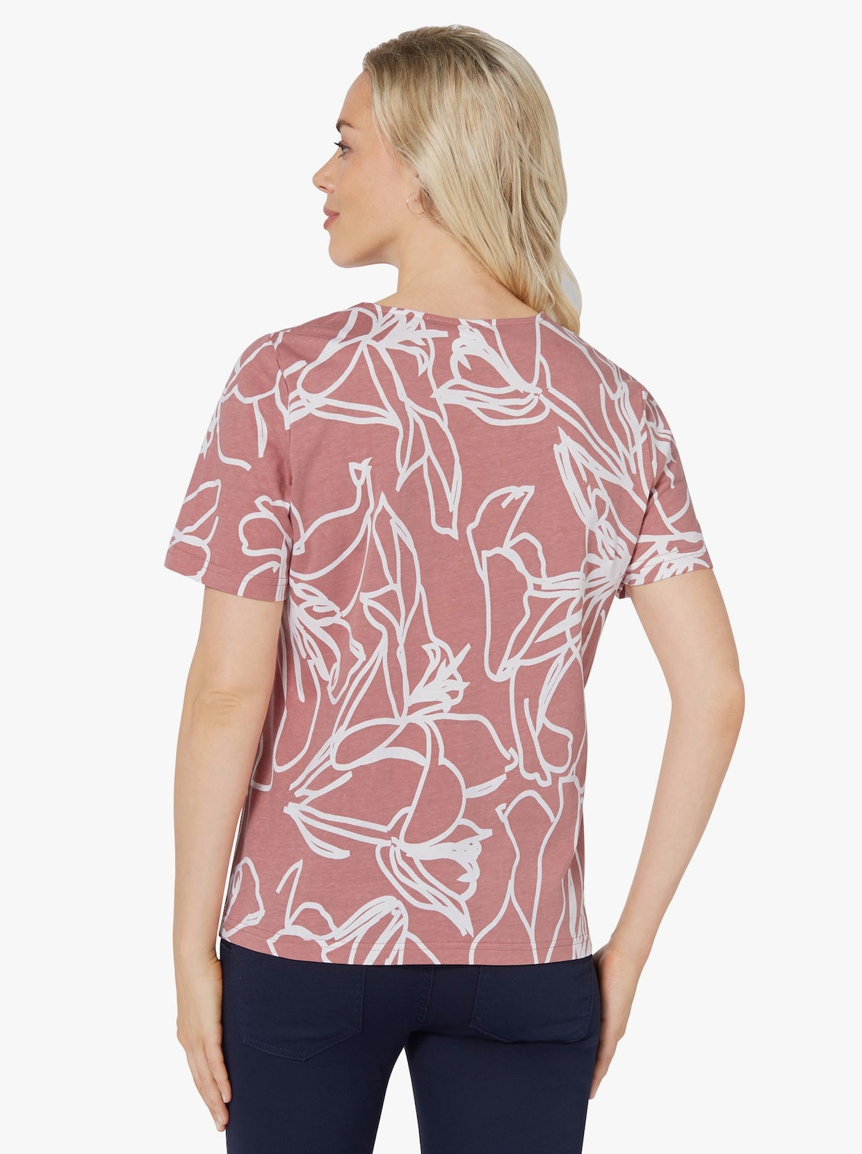 Shirt met korte mouwen - rozenhout gedessineerd