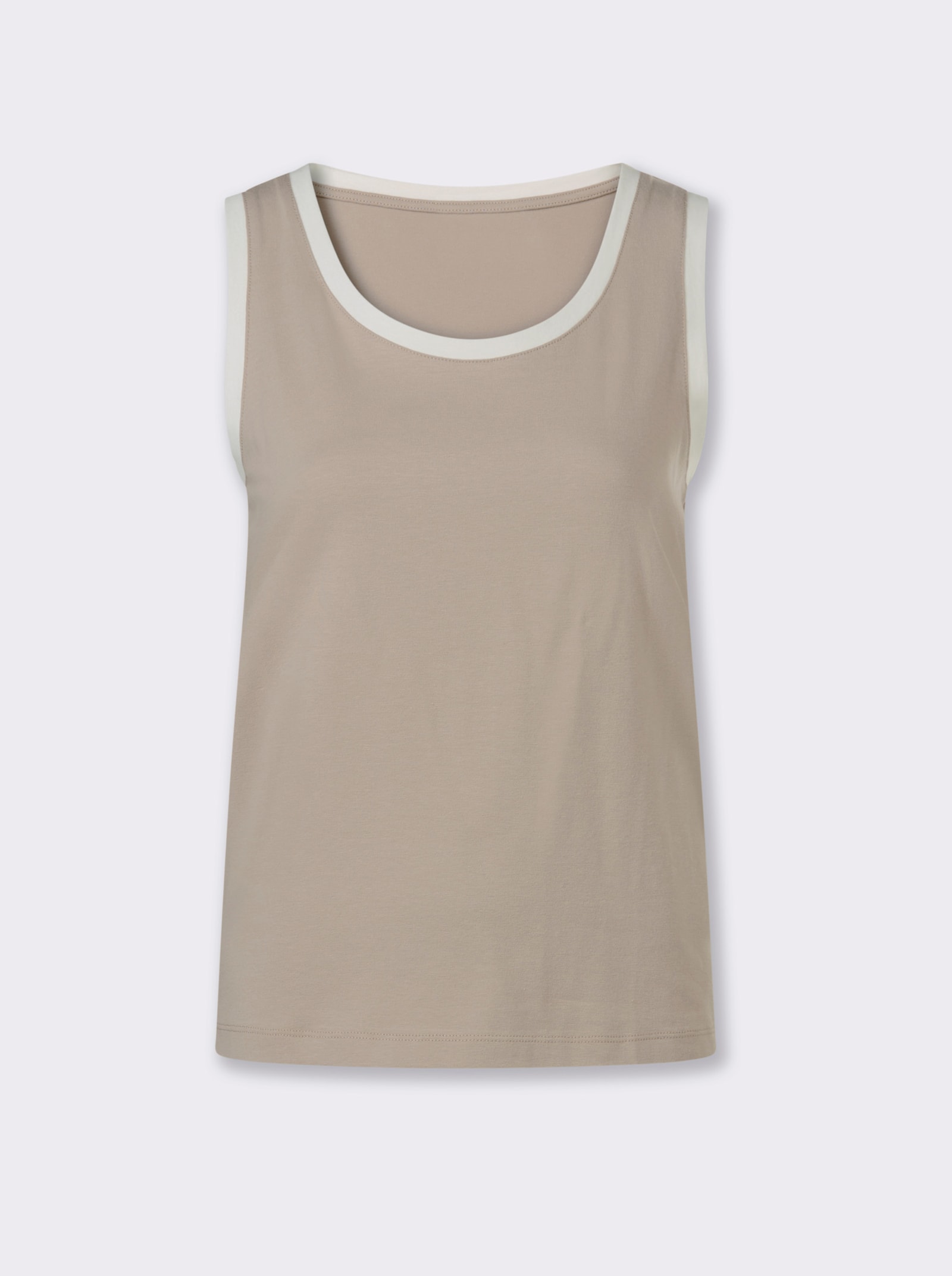 heine Shirttop mit Kontrastabschlüssen - sesam-ecru