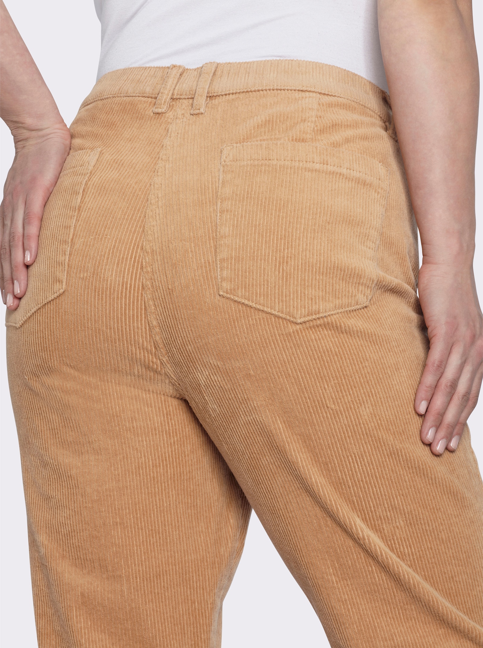 sheego Cordhose mit schmalem Bein - camel