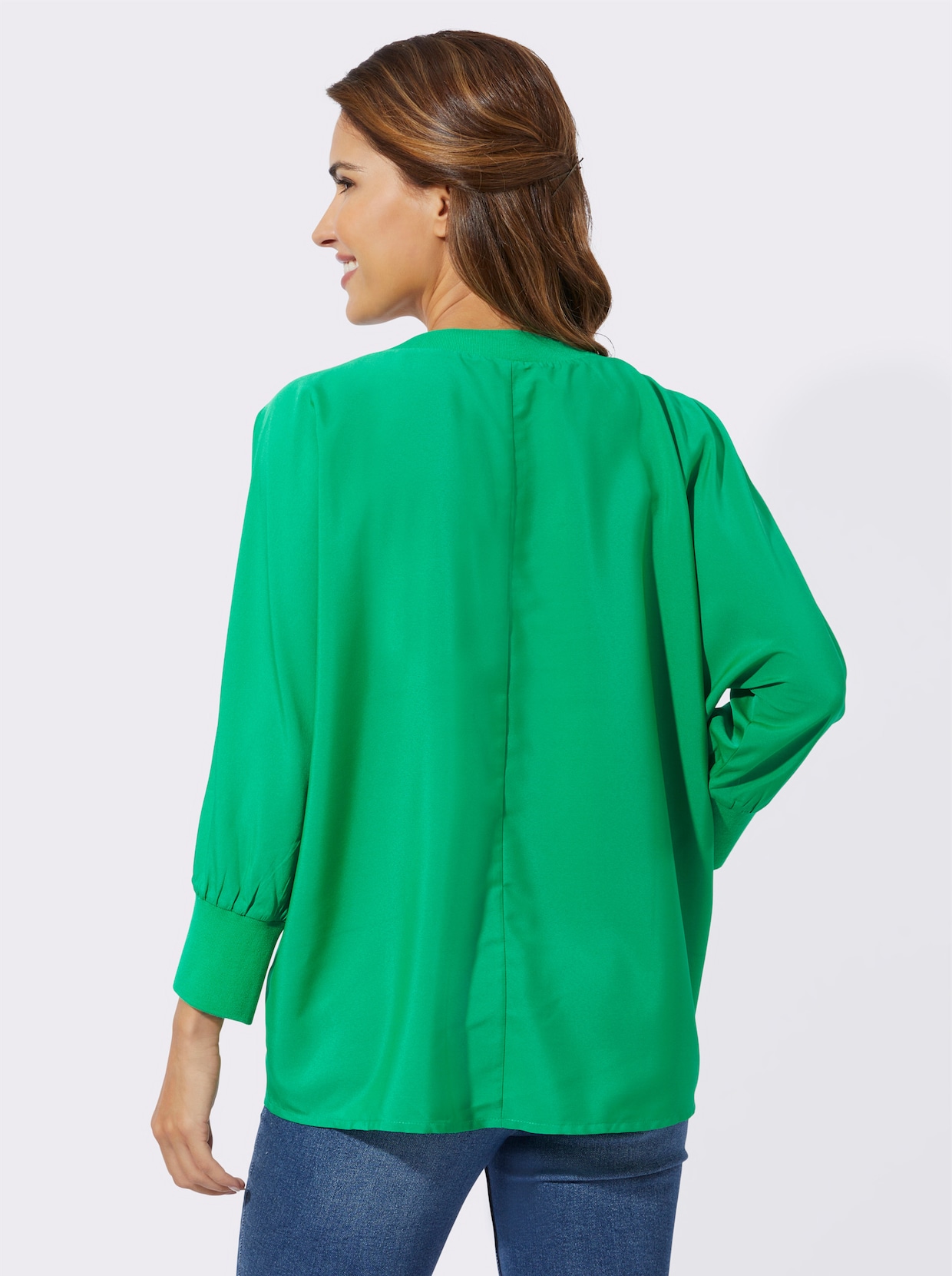 Comfortabele blouse - grasgroen