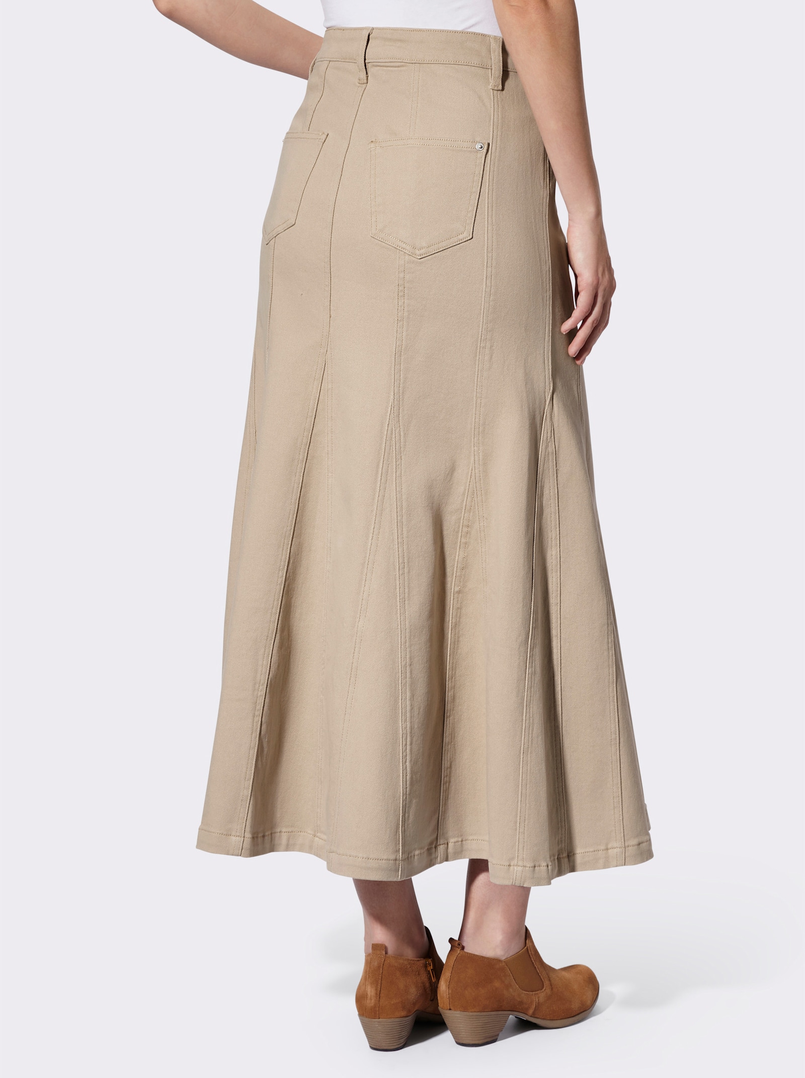 heine Godetrock aus Twill - beige