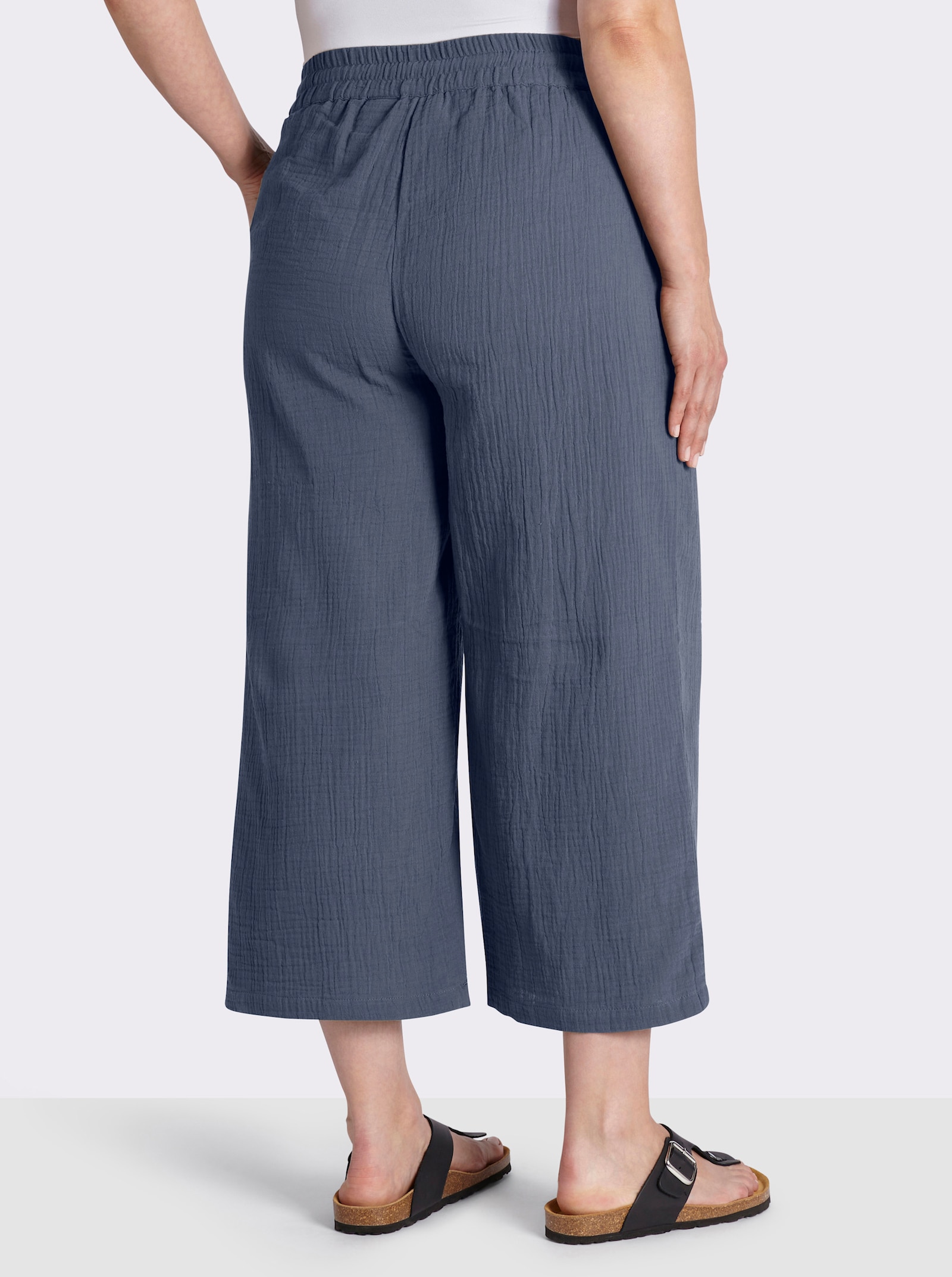 Culotte in Struktur-Qualität - rauchblau