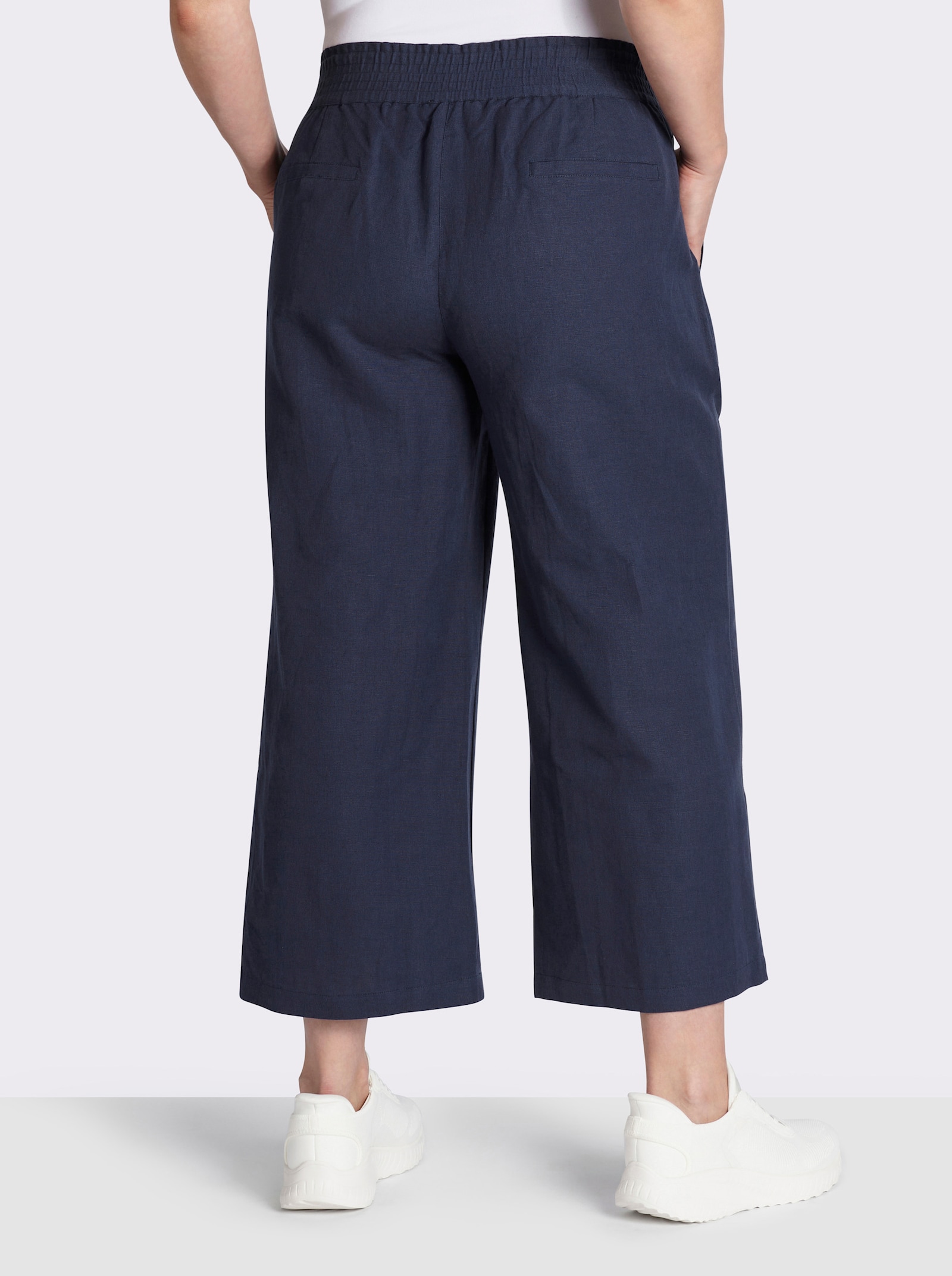 Culotte mit Leinen-Anteil - marine