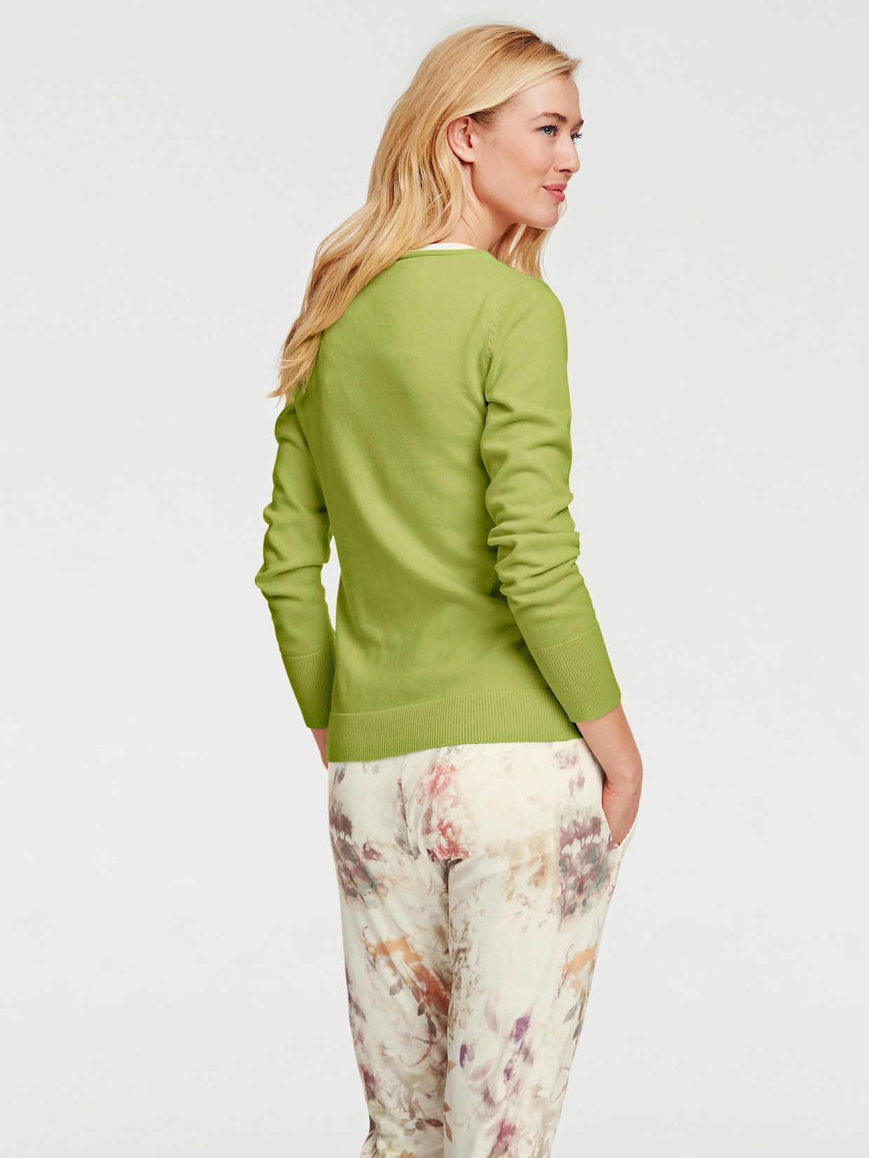 heine veste en tricot fin - vert kiwi