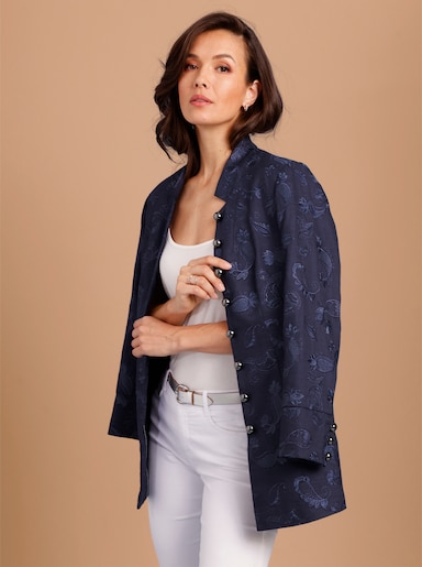 CREATION L PREMIUM Longblazer mit Paisley-Dessin - marine