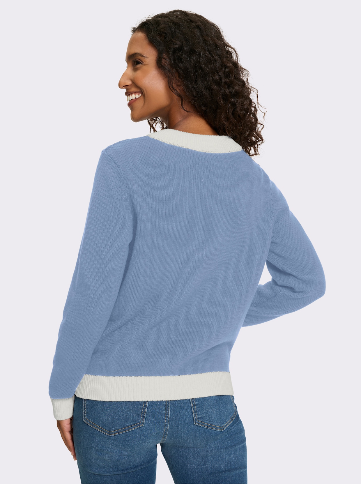 heine Strickjacke - bleu-ecru