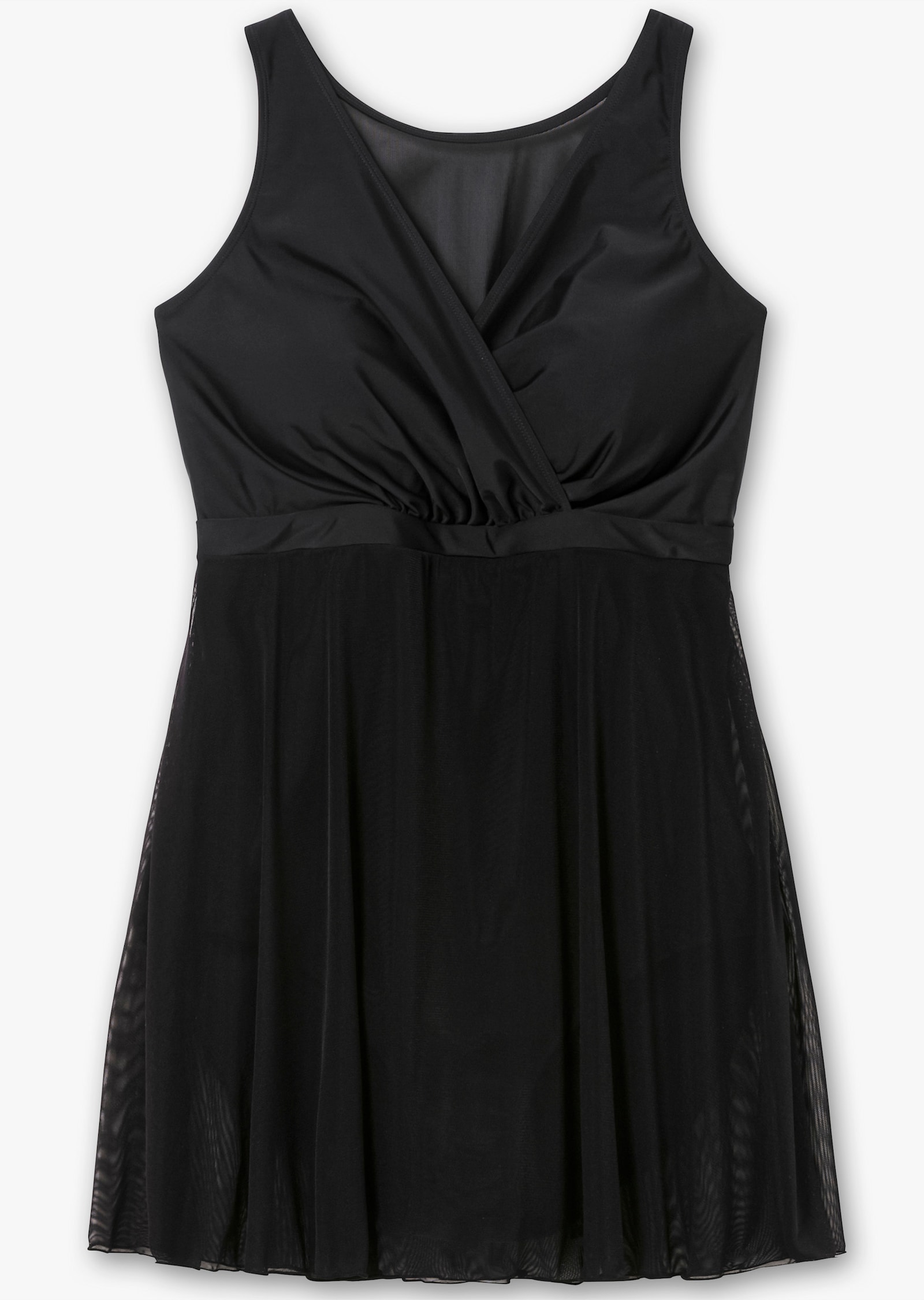 sheego Badekleid in Wickeloptik - schwarz