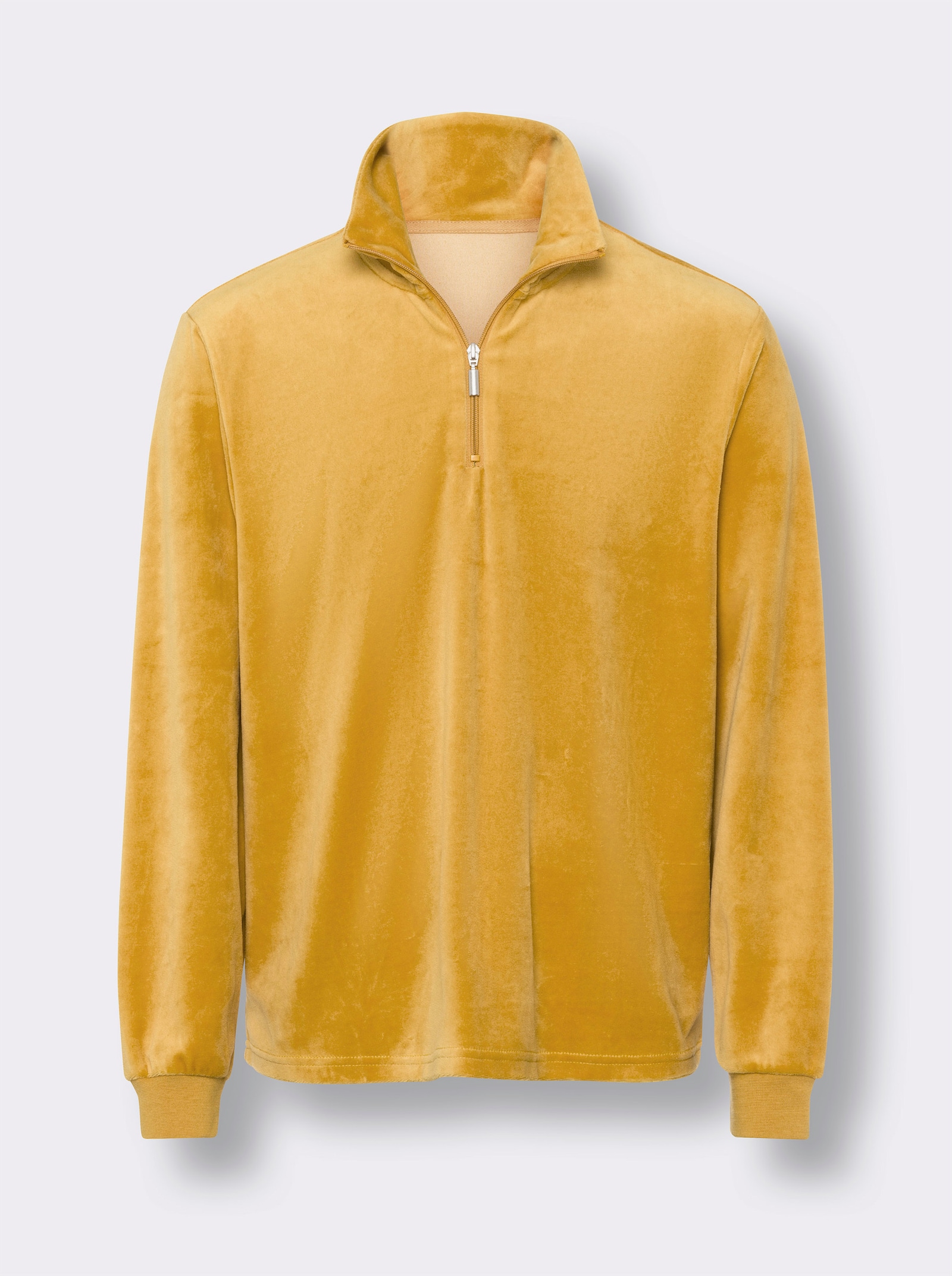 Tričko s dlouhým rukávem z materiálu nicki - okrová